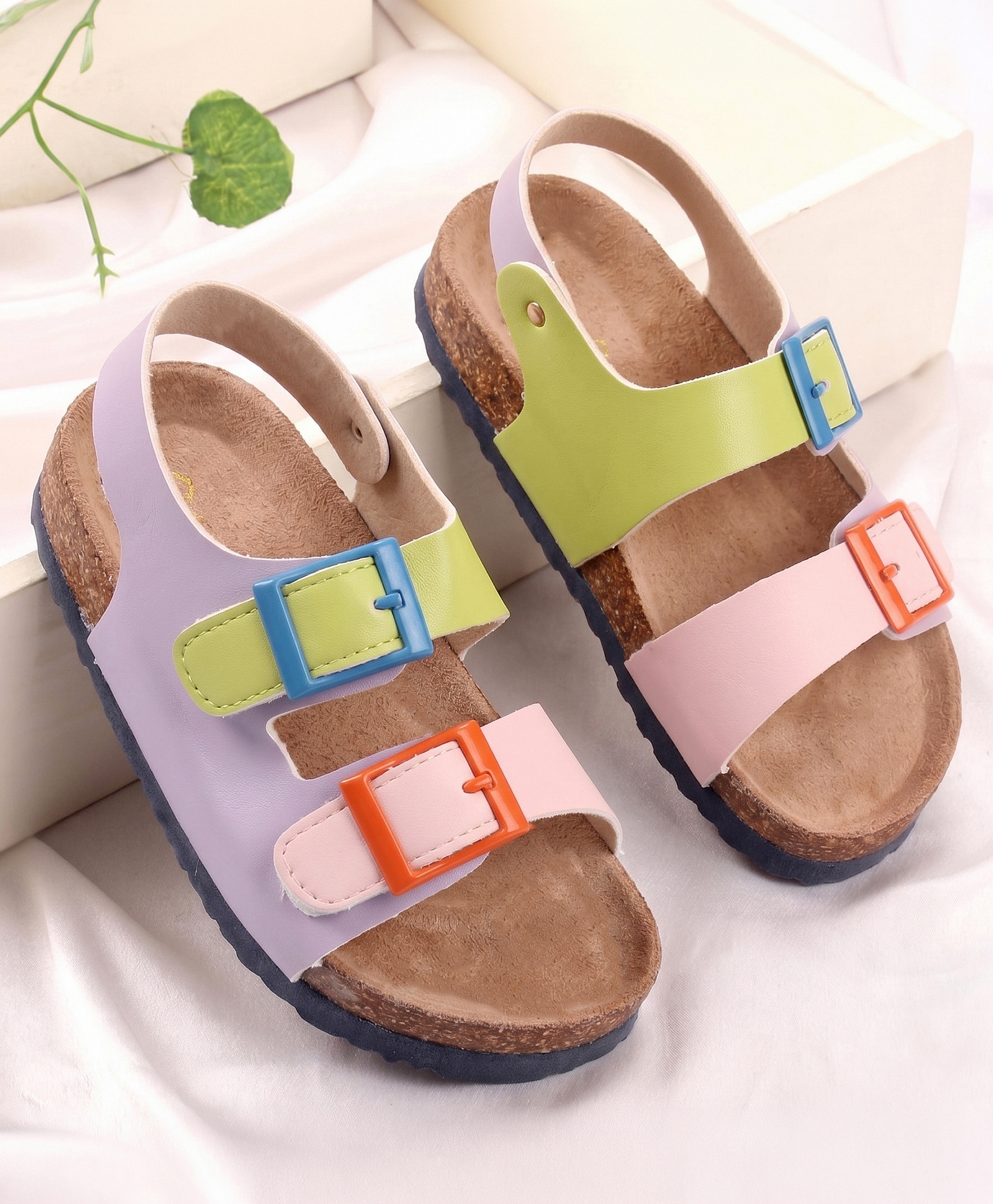 Babyoye Velcro Closure Solid Sandals - Purple-image-36