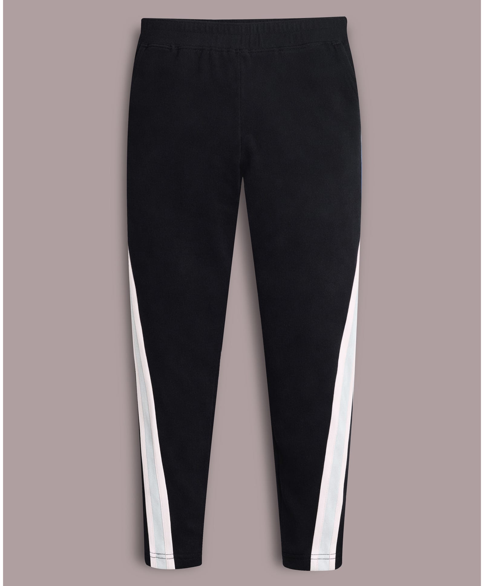 Cherry Crumble By Nitt Hyman Fleece Knit Side Taped Track Pant - Black-image-23