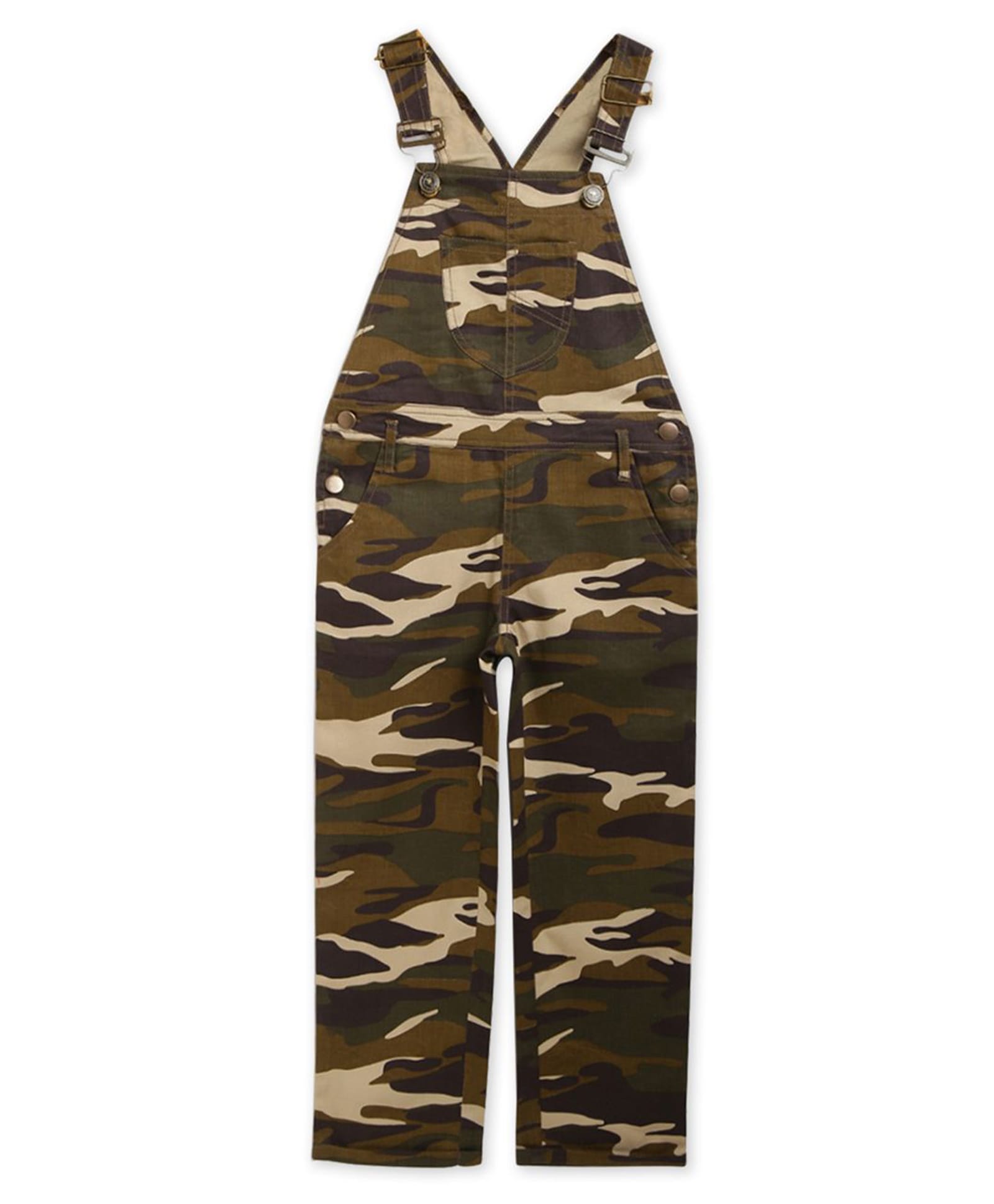 Cherry Crumble By Nitt Hyman Cotton Woven Camouflage Printed Dungaree - Brown-picture-13