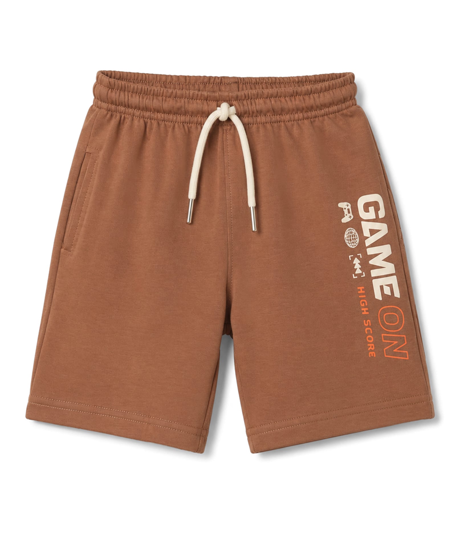 Smarty Boys Interlock Knit Knee Length Text Printed Shorts - Brown-picture-22