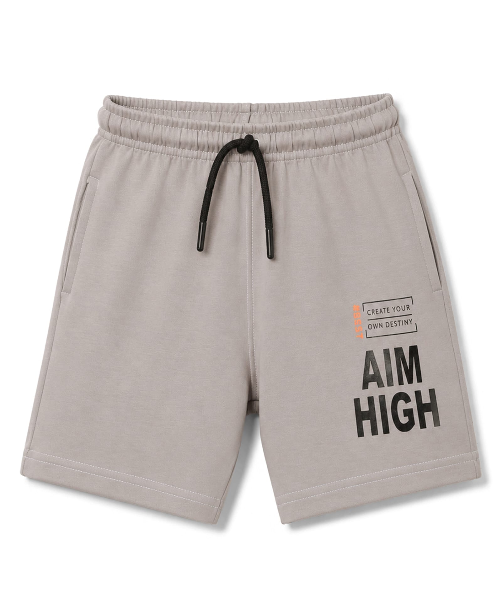 Smarty Boys Interlock Knit Knee Length Text Printed Shorts - Grey-picture-18