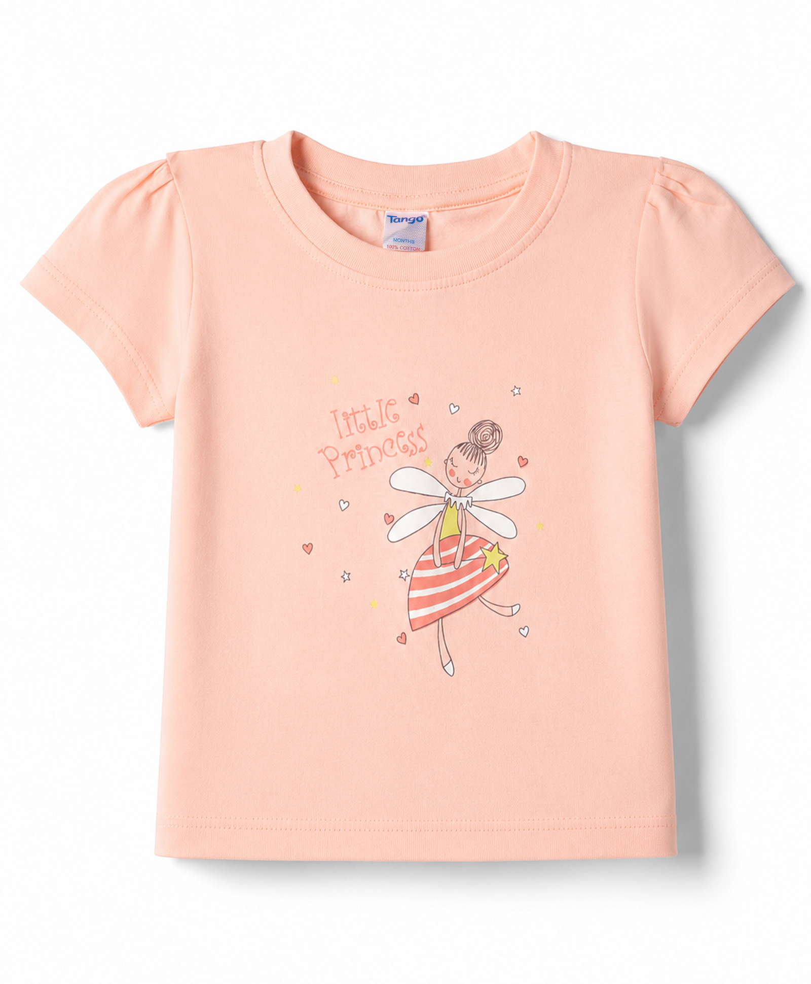 Tango Single Jersey Knit Half Sleeves Top With Princess Print - Pink-image-48