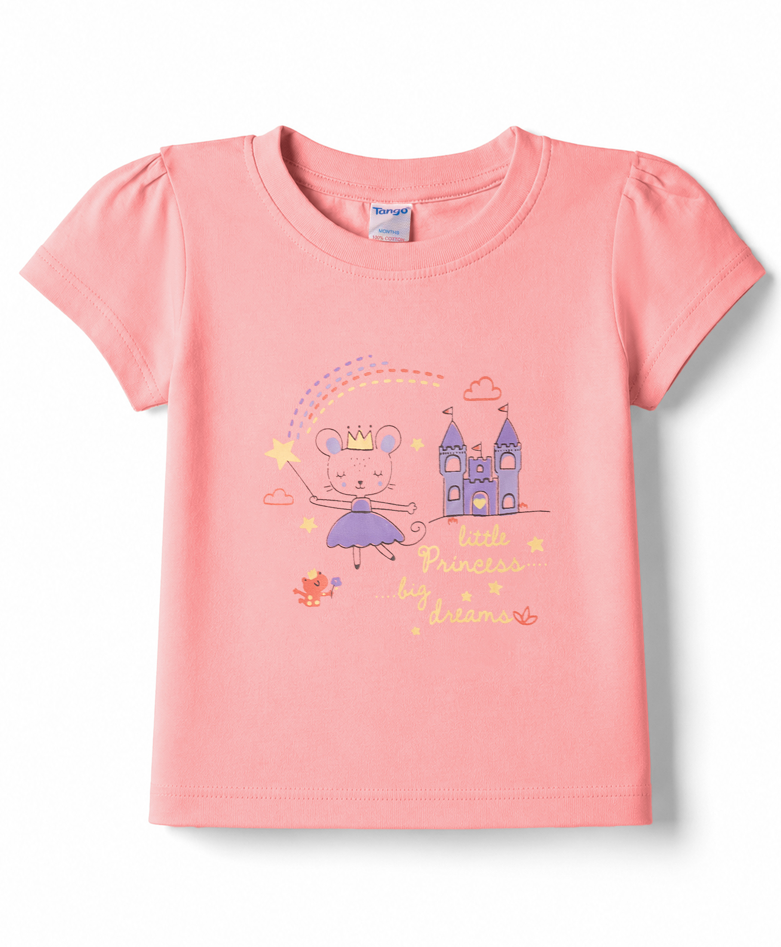 Tango Single Jersey Knit Half Sleeves Top With Princess Print - Pink-picture-27