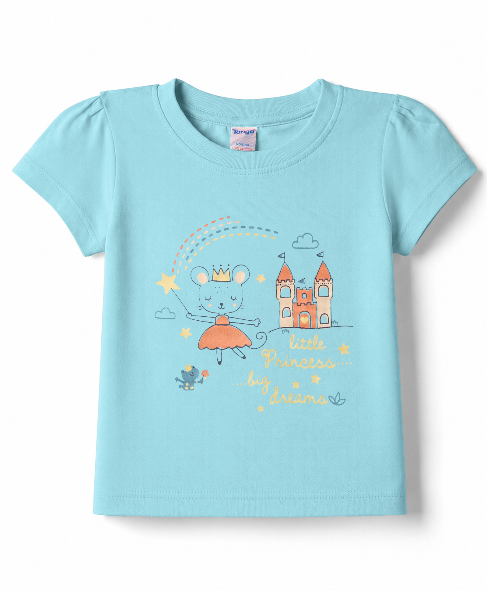 Tango Single Jersey Knit Half Sleeves Top With Princess Print - Blue-picture-28