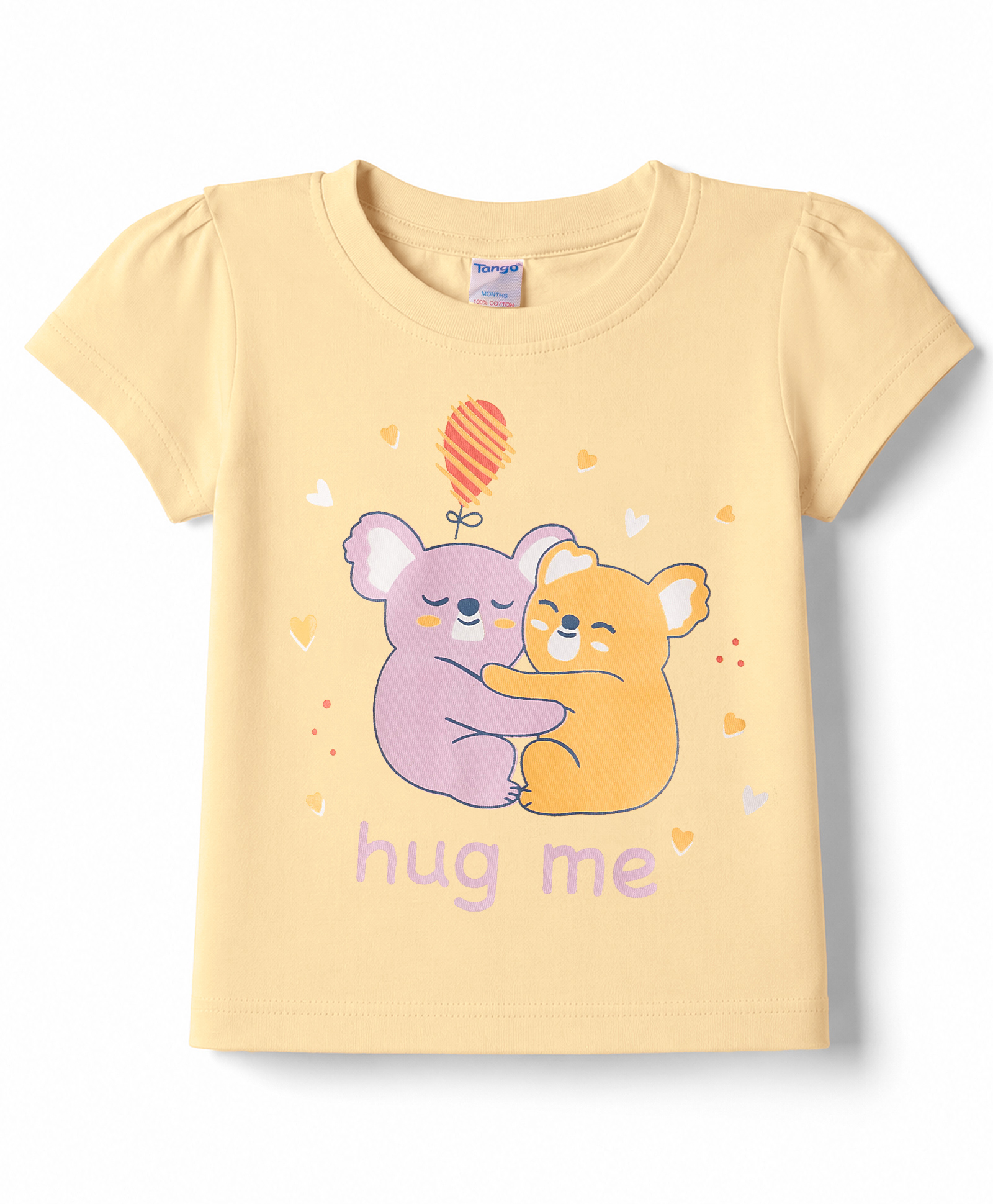 Tango Single Jersey Knit Half Sleeves Top With Koala Print - Yellow-picture-15