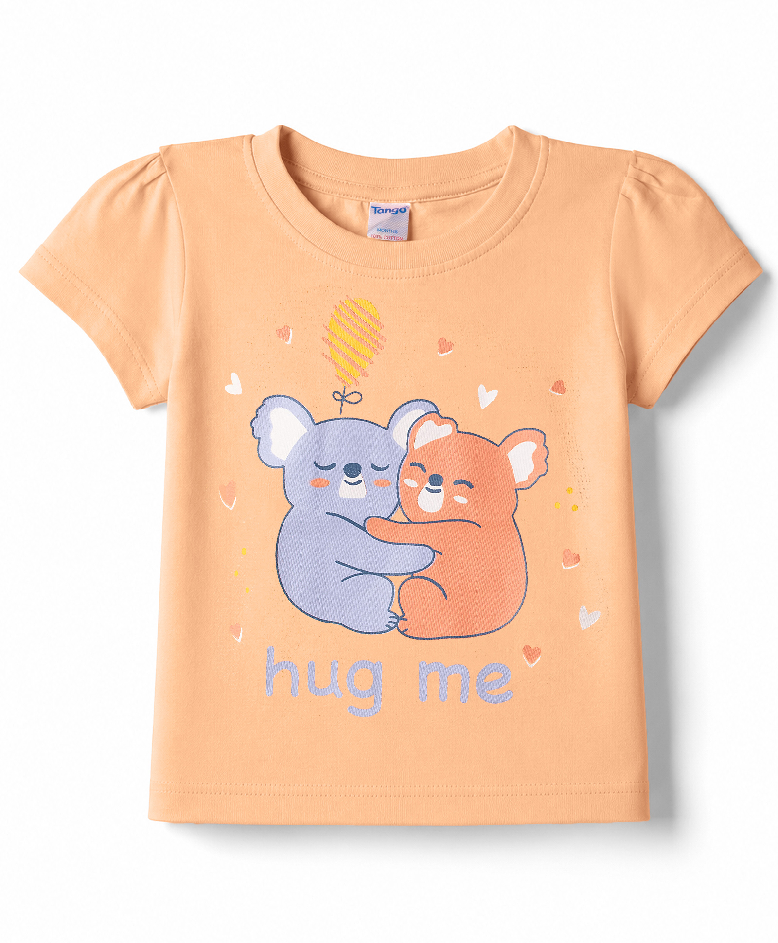Tango Single Jersey Knit Half Sleeves Top With Koala Print - Orange-image-49
