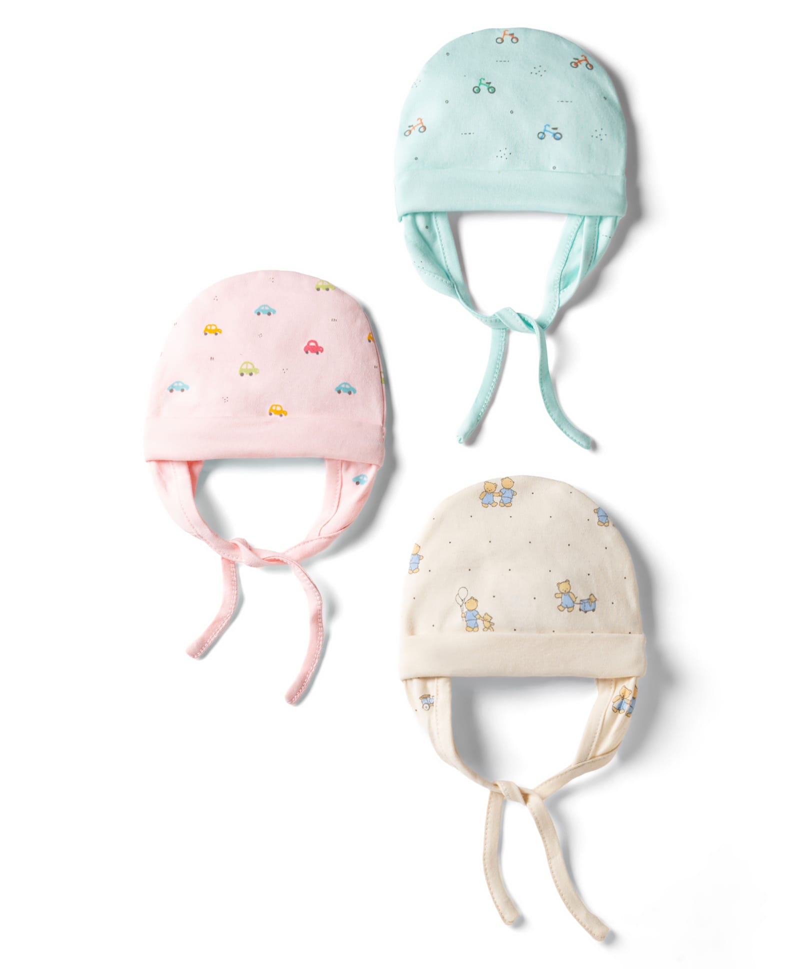 Simply Interlock Knit Printed Baby Caps Pack of 3 Multicolor - Diameter 16.5 cm-picture-21