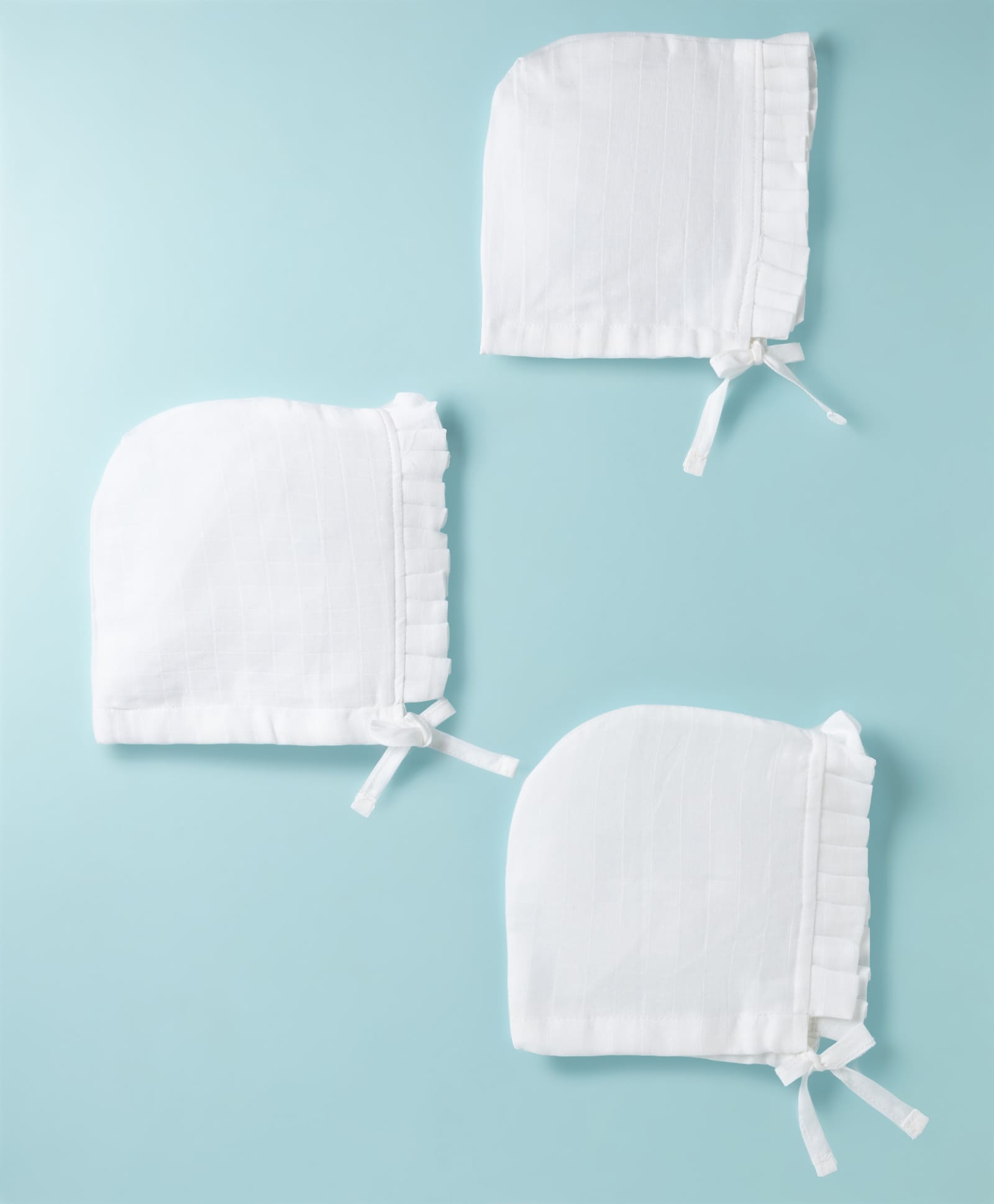 Simply Interlock Knit Solid Baby Caps Pack of 3 White - Diameter 14 cm-image-46
