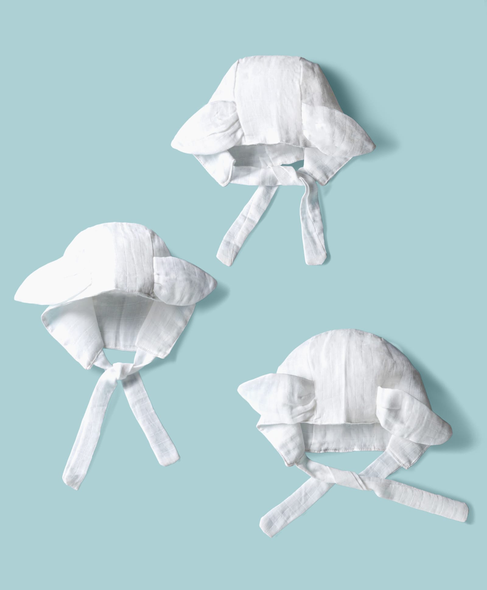 Simply Interlock Knit Solid Cap With Knot Pack Of 3 White - Diameter 18 cm-image-30