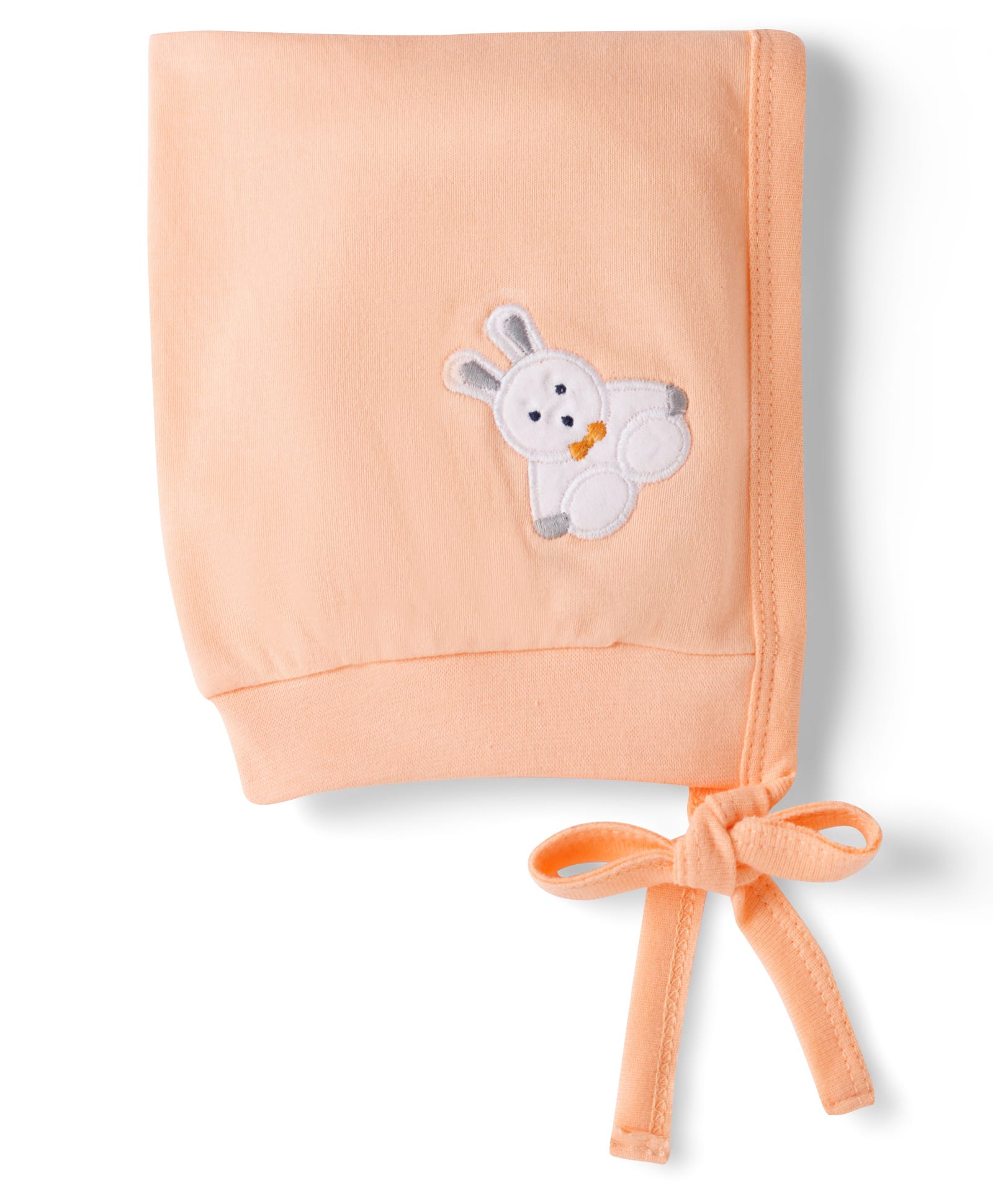 Child World Single Jersey Knit Bunny Embroidered Cap With Knot Peach - Diameter 13.5 cm-picture-15
