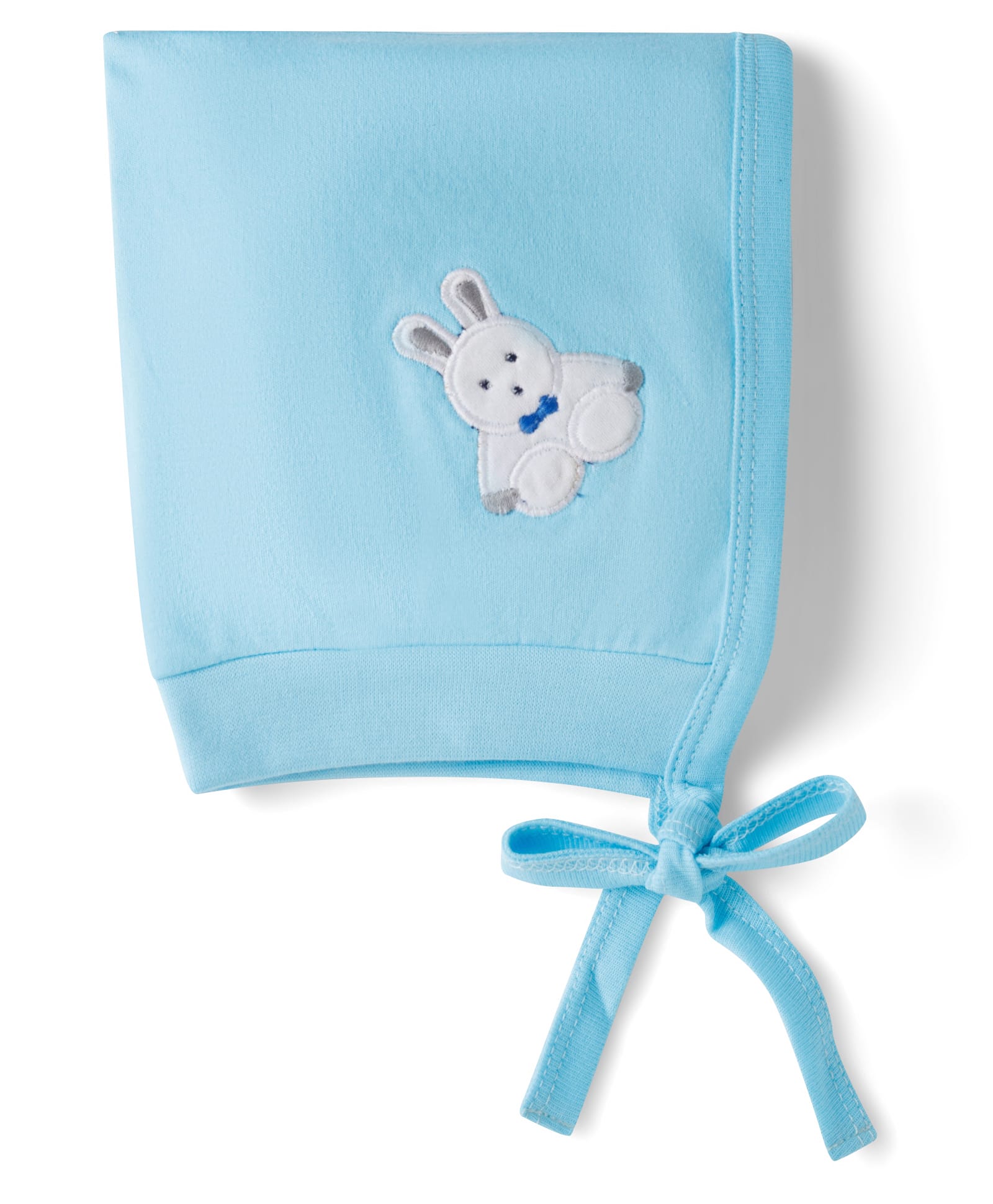 Child World Single Jersey Knit Bunny Embroidered Cap With Knot Turquoise - Diameter 13.5 cm-image-18