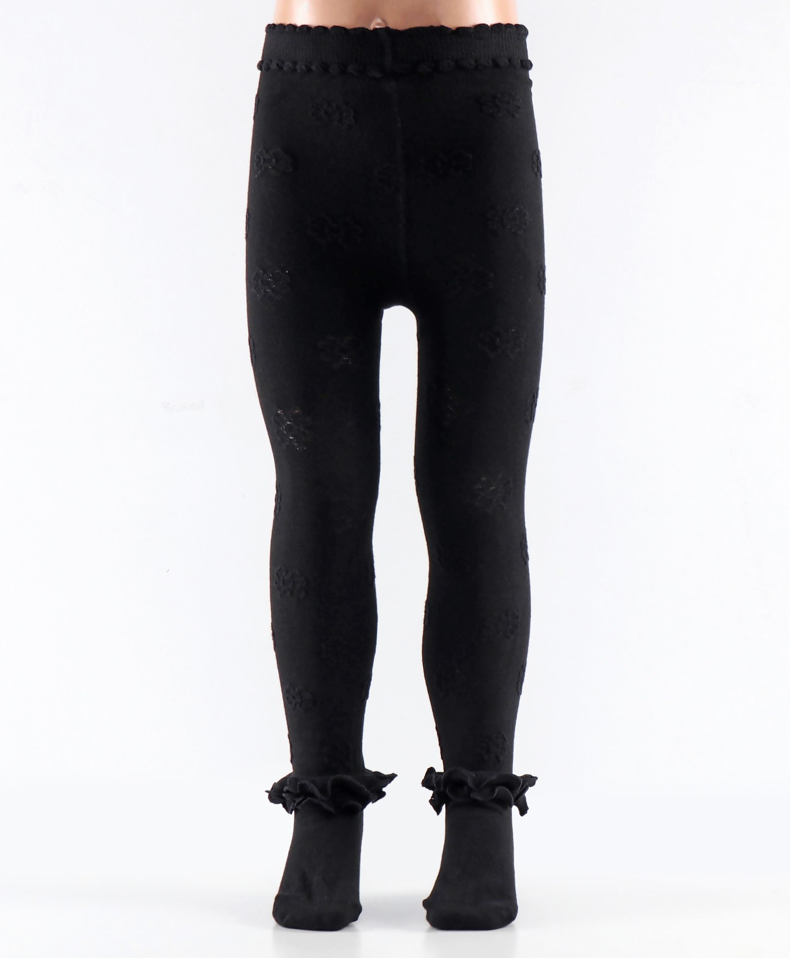 Mustang Cotton Full Length Footie Tights Floral Design - Black-picture-10