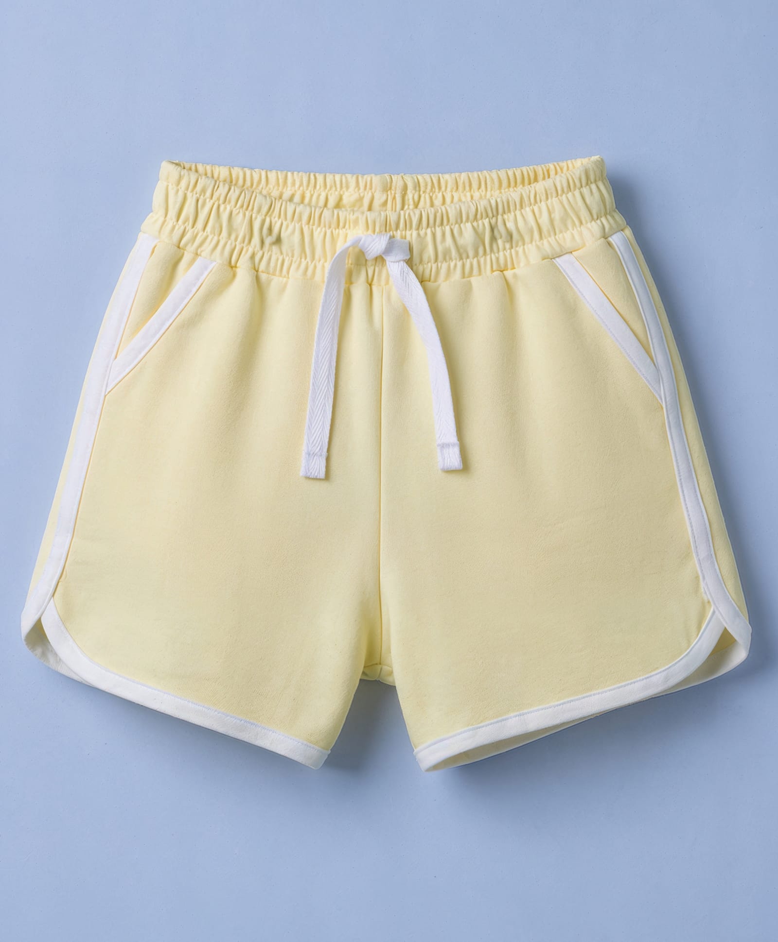 Zero Sinker Knit Above Knee Length Solid Shorts - Light Yellow-picture-30
