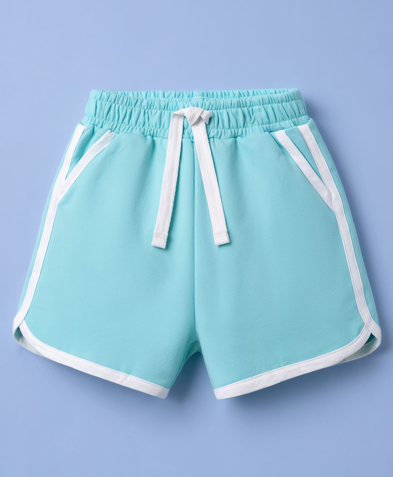 Zero Sinker Knit Above Knee Length Solid Shorts - Aqua-picture-23