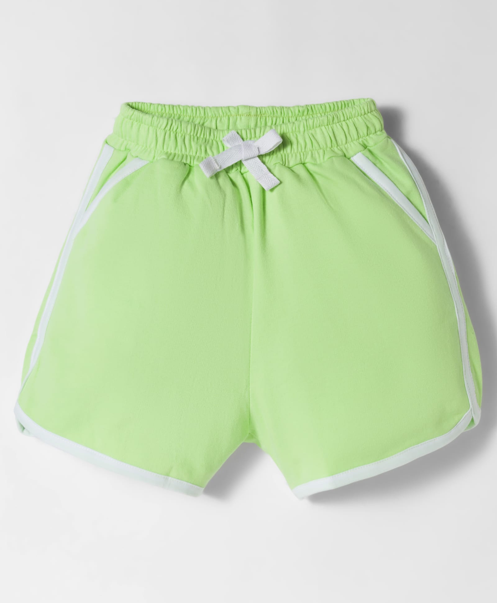 Zero Sinker Knit Above Knee Length Solid Shorts - Lime Green-picture-32