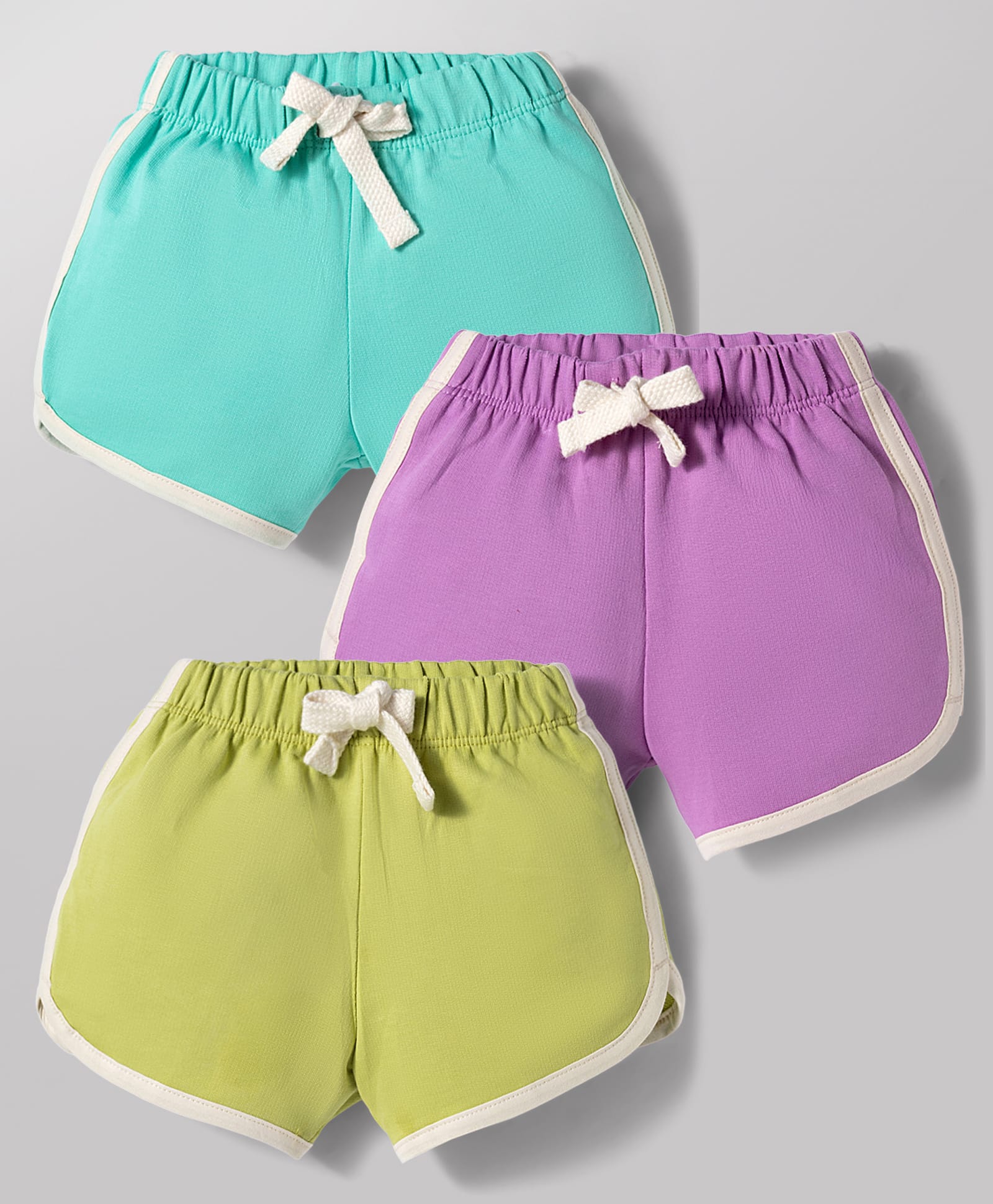 Zero Sinker Knit Above Knee Length Solid Shorts Pack of 3 - Multicolor-picture-42