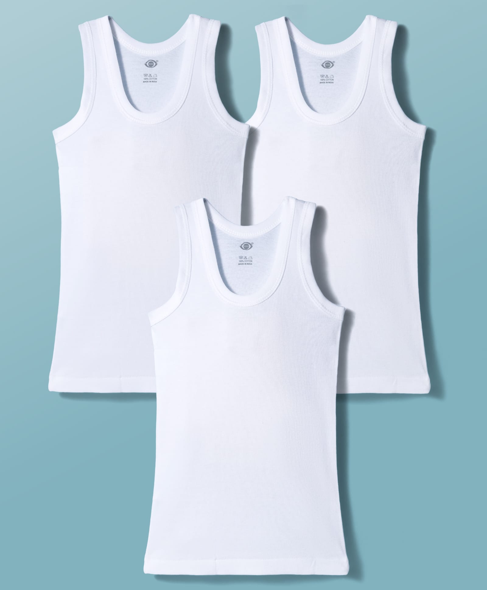 Zero Knitted Sleeveless Solid Vests Pack of 3 - White-image-8