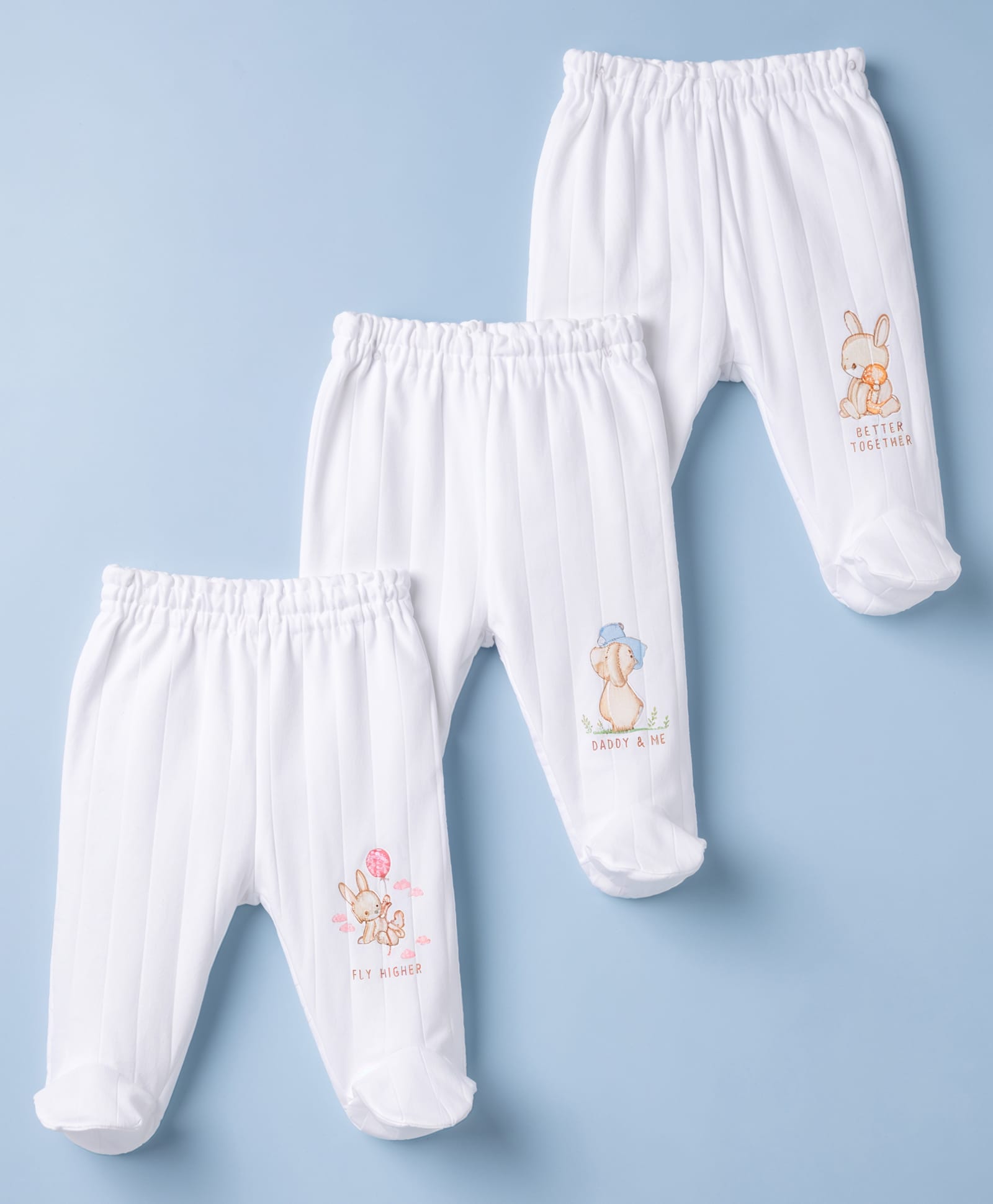 Zero Sinker Knit Animal Printed Bootie Leggings Pack Of 3 - White-picture-10