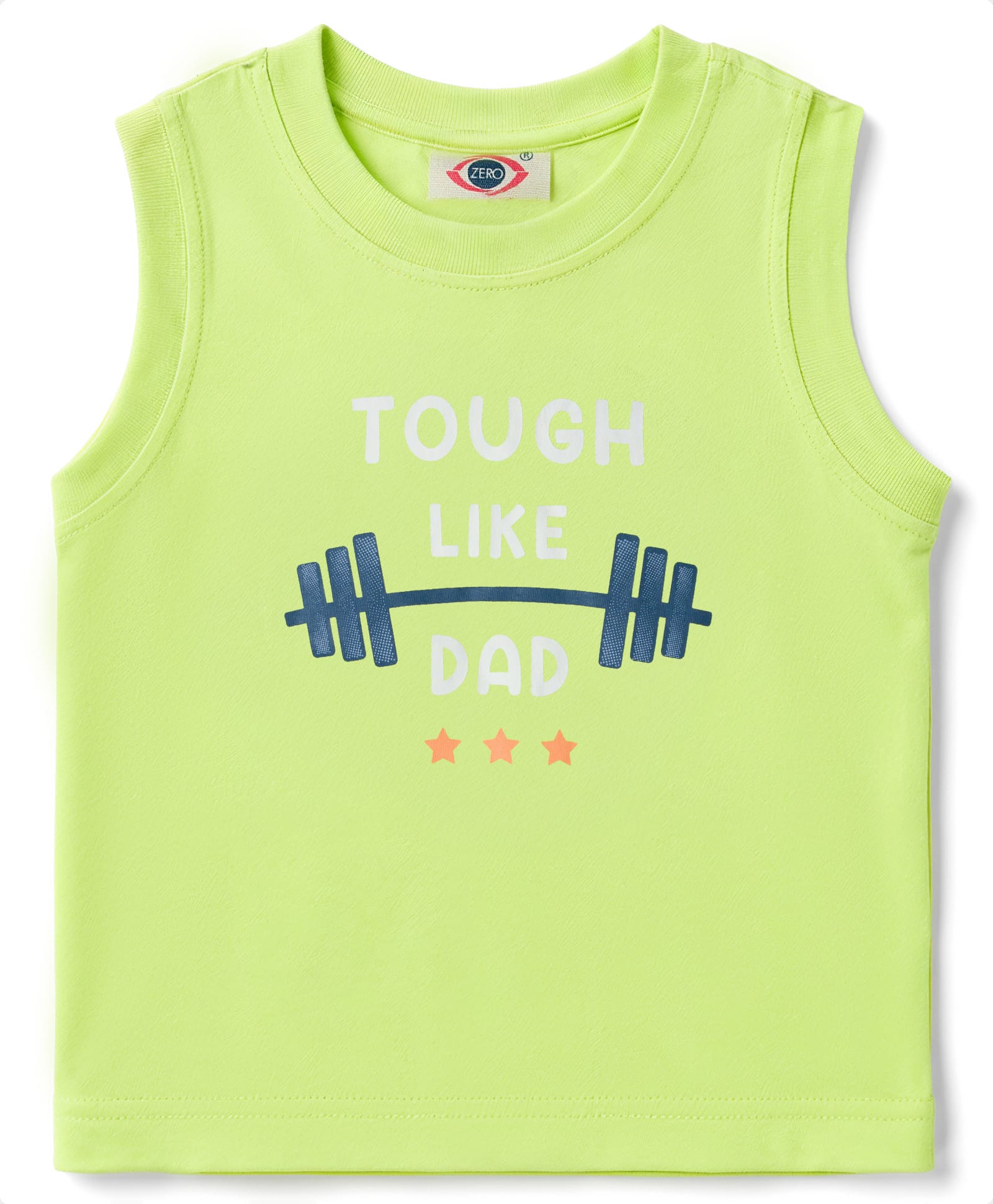 Zero Knitted Sleeveless Vest Tough Like Dad Print - Light Green-image-20