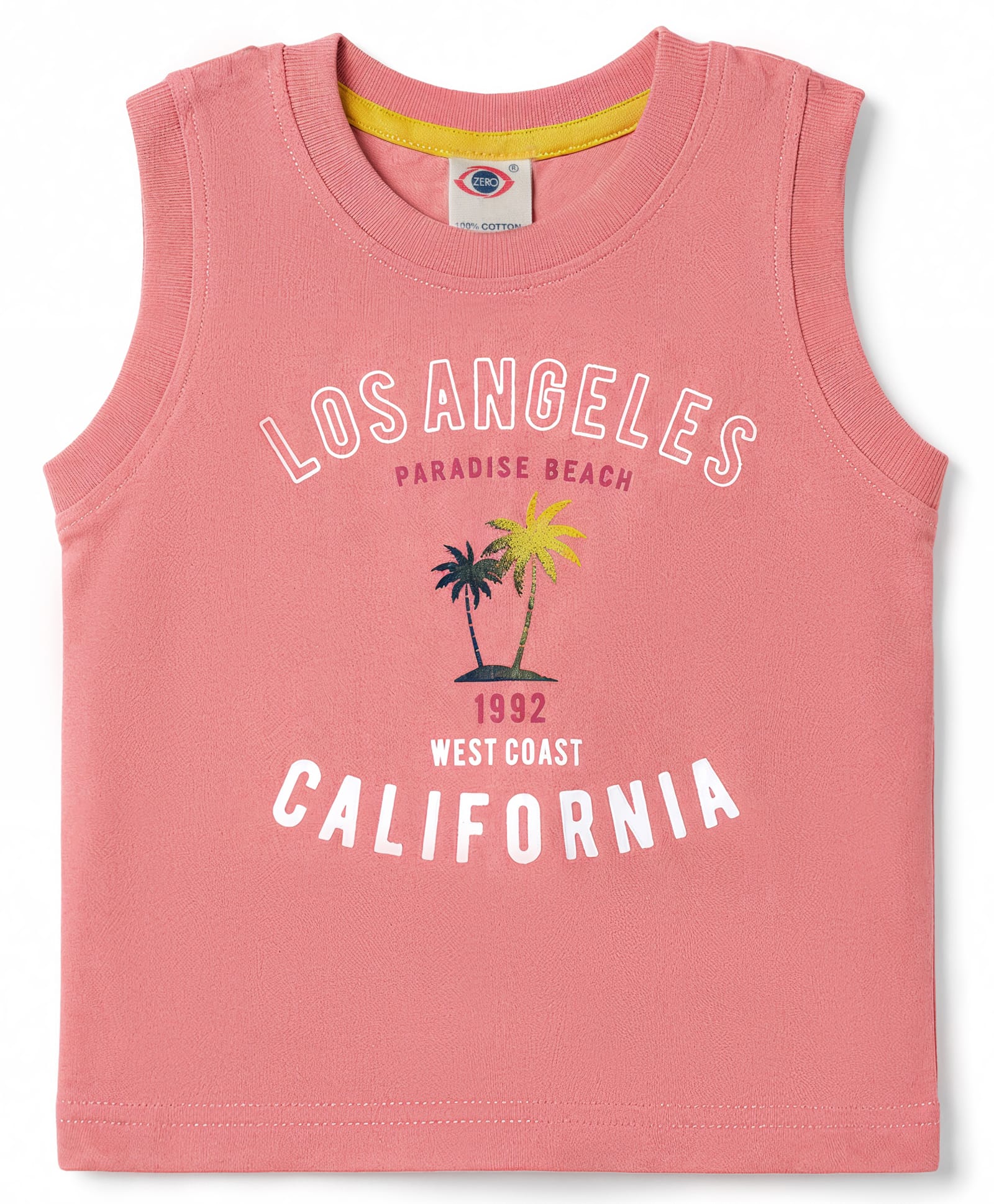 Zero Knitted Sleeveless Vest West Coast Theme Print - Dark Pink-picture-11