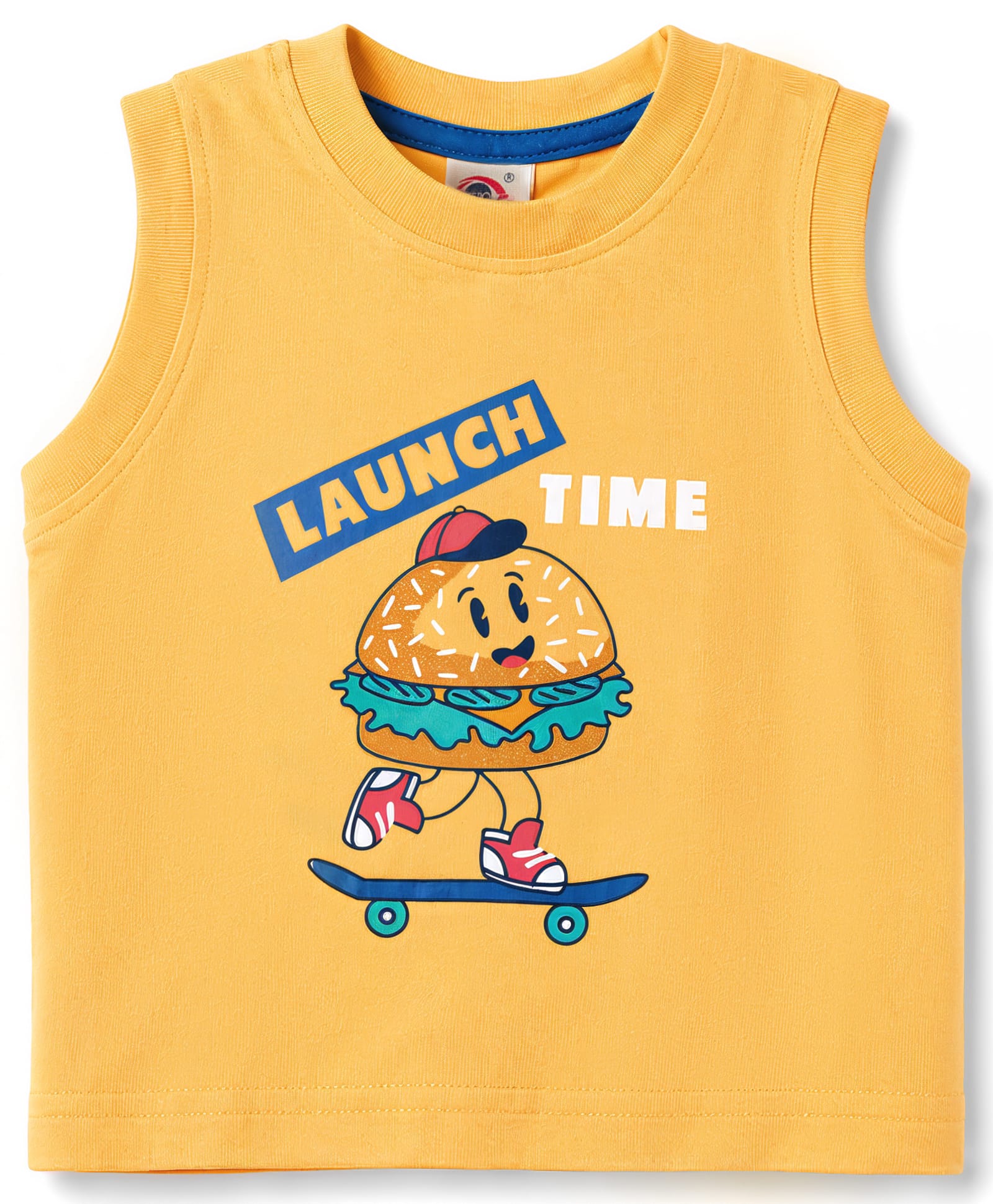 Zero Knitted Sleeveless Vest Launch Time Print - Yellow-picture-24