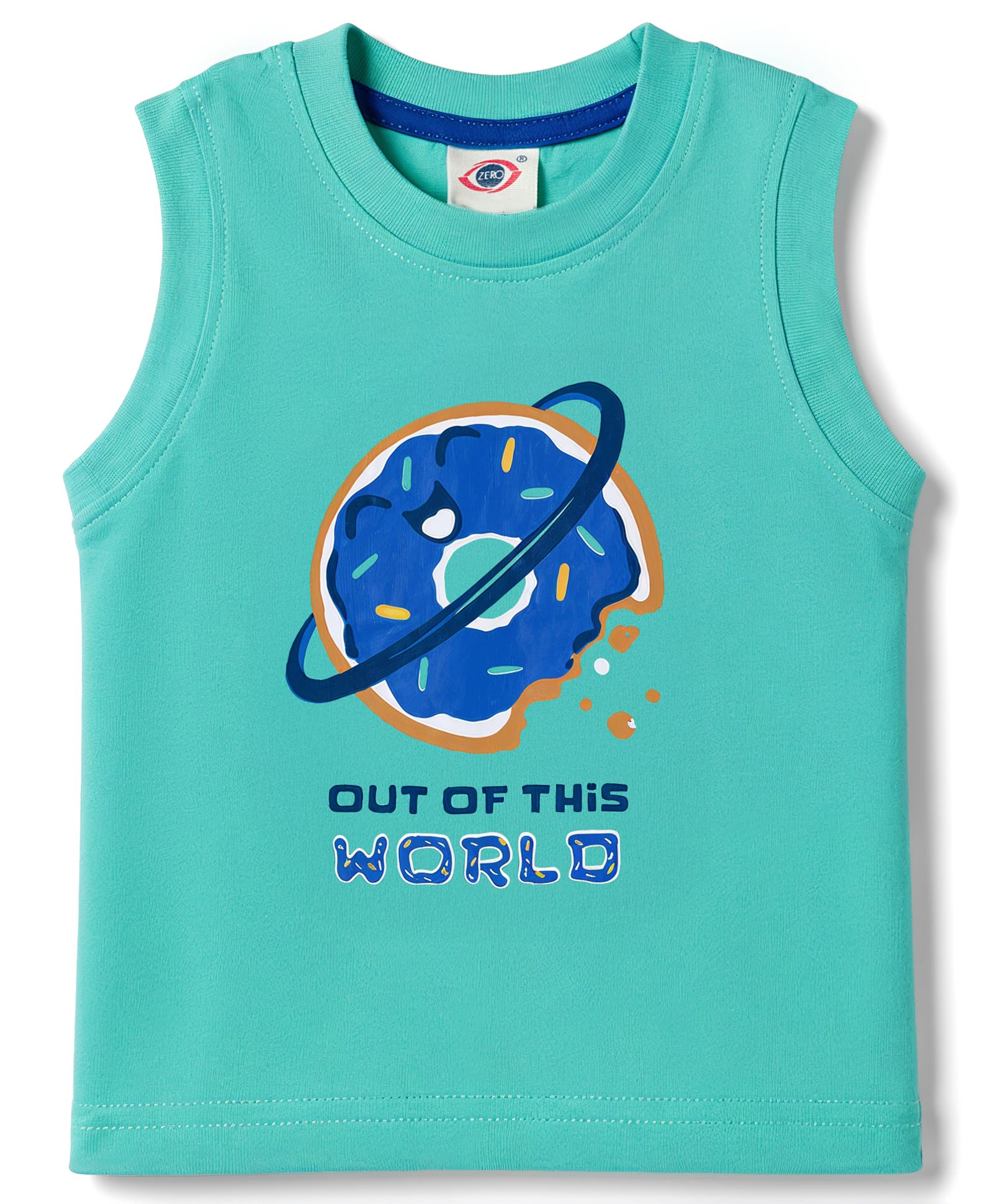 Zero Knitted Sleeveless Vest Out of This World Print - Aqua-picture-0