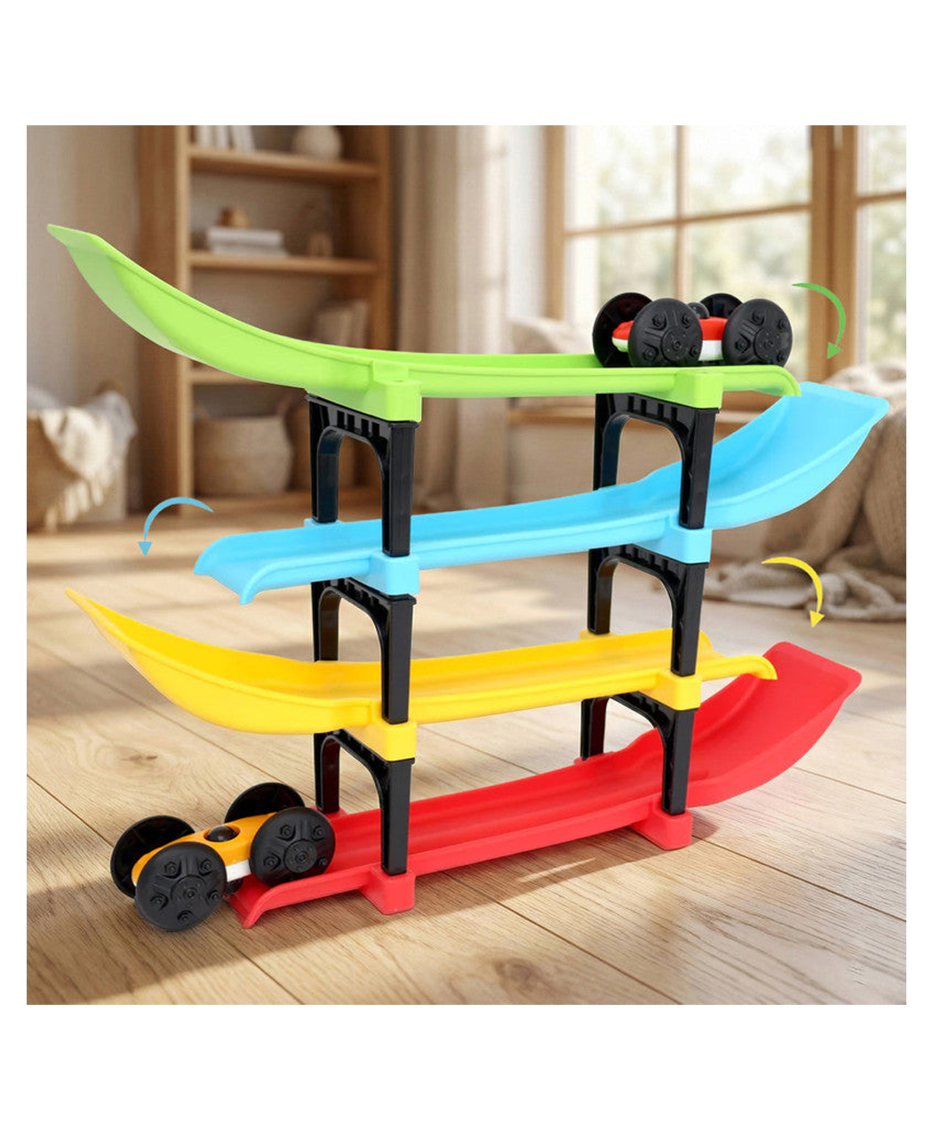 Sanjary Kids Ramp Racer Toy Car Track Set Gravity Racing Slide with Mini Cars (Design & Color May Vary)-image-36