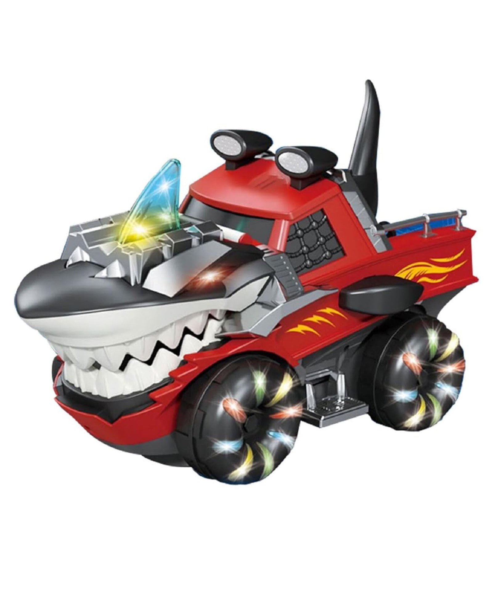 SANJARY Shark Monster Stunt Car Toy with LED Lights Music 360 Degree Rotation Electric Bump and Go Vehicle Toy Color Design May Vary-image-22