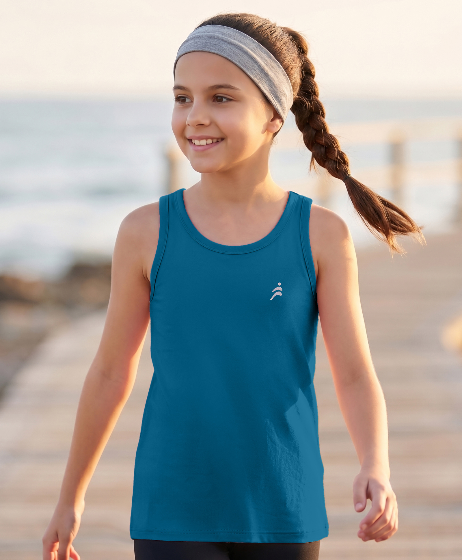 Pine Active Knit Sleeveless 4-Way Stretch Super-Soft Performance Solid T-Shirt - Light Blue-picture-31