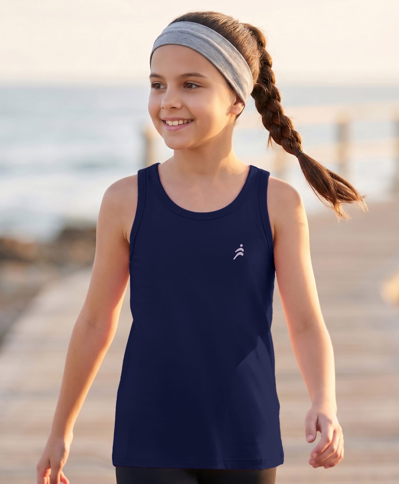 Pine Active Knit Sleeveless 4-Way Stretch Super-Soft Performance Solid T-Shirt - Navy Blue-picture-38