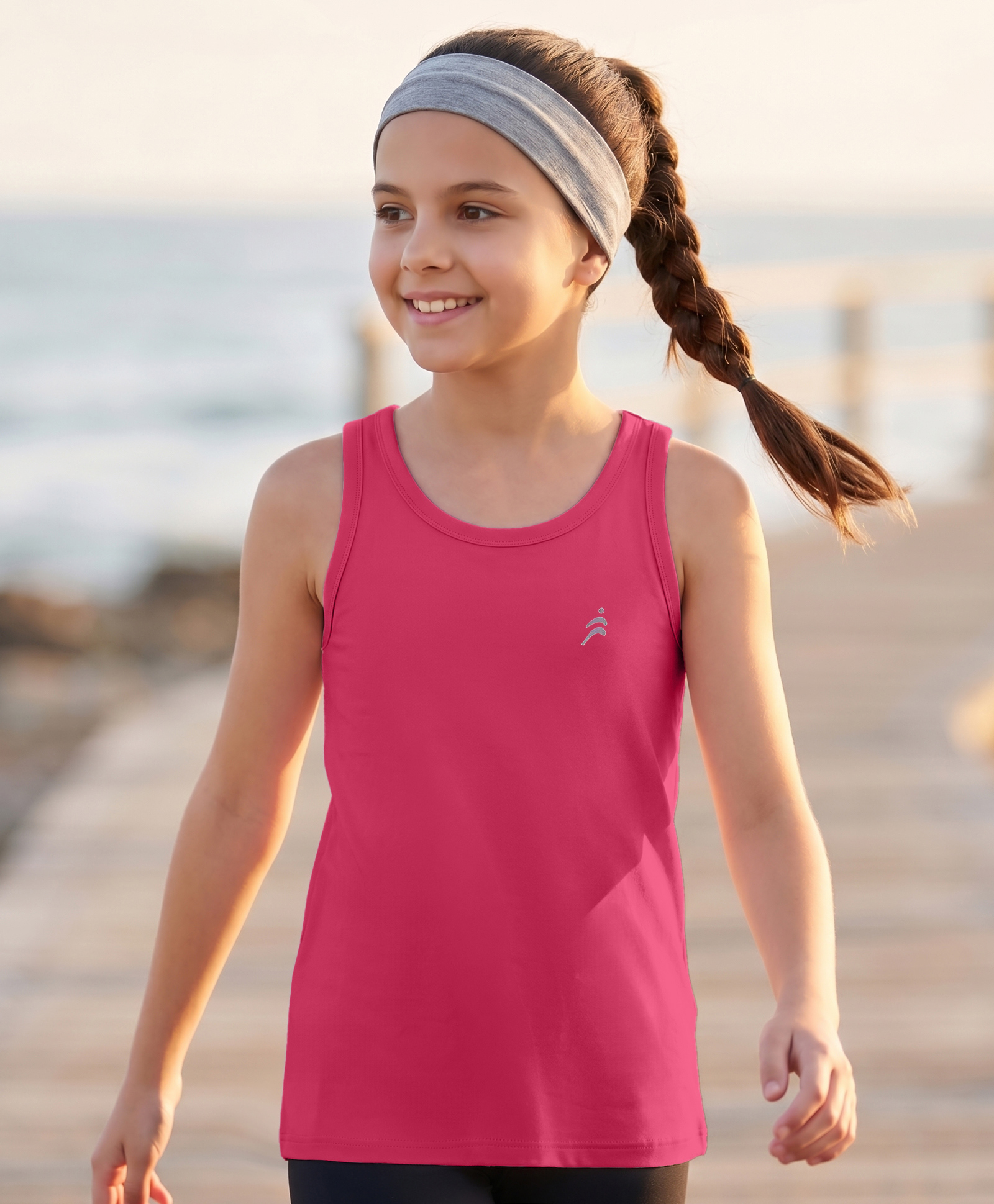 Pine Active Knit Sleeveless 4-Way Stretch Super-Soft Performance Solid T-Shirt - Pink-picture-34