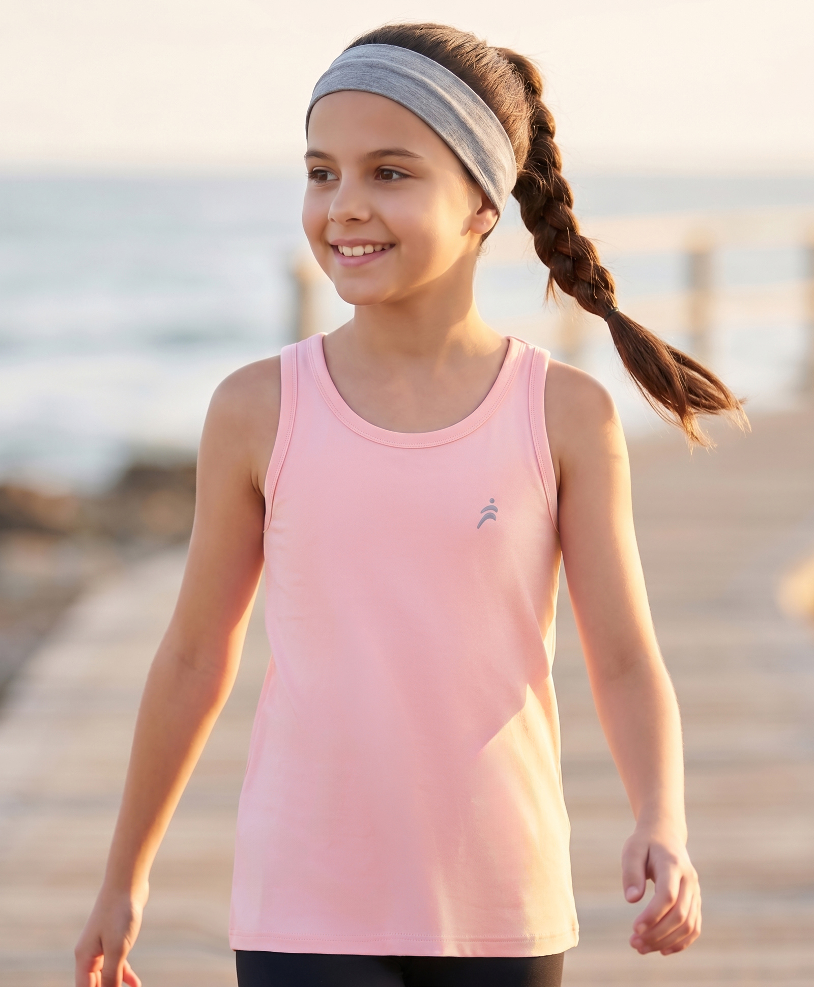 Pine Active Knit Sleeveless 4-Way Stretch Super-Soft Performance Solid T-Shirt - Light Pink-picture-15