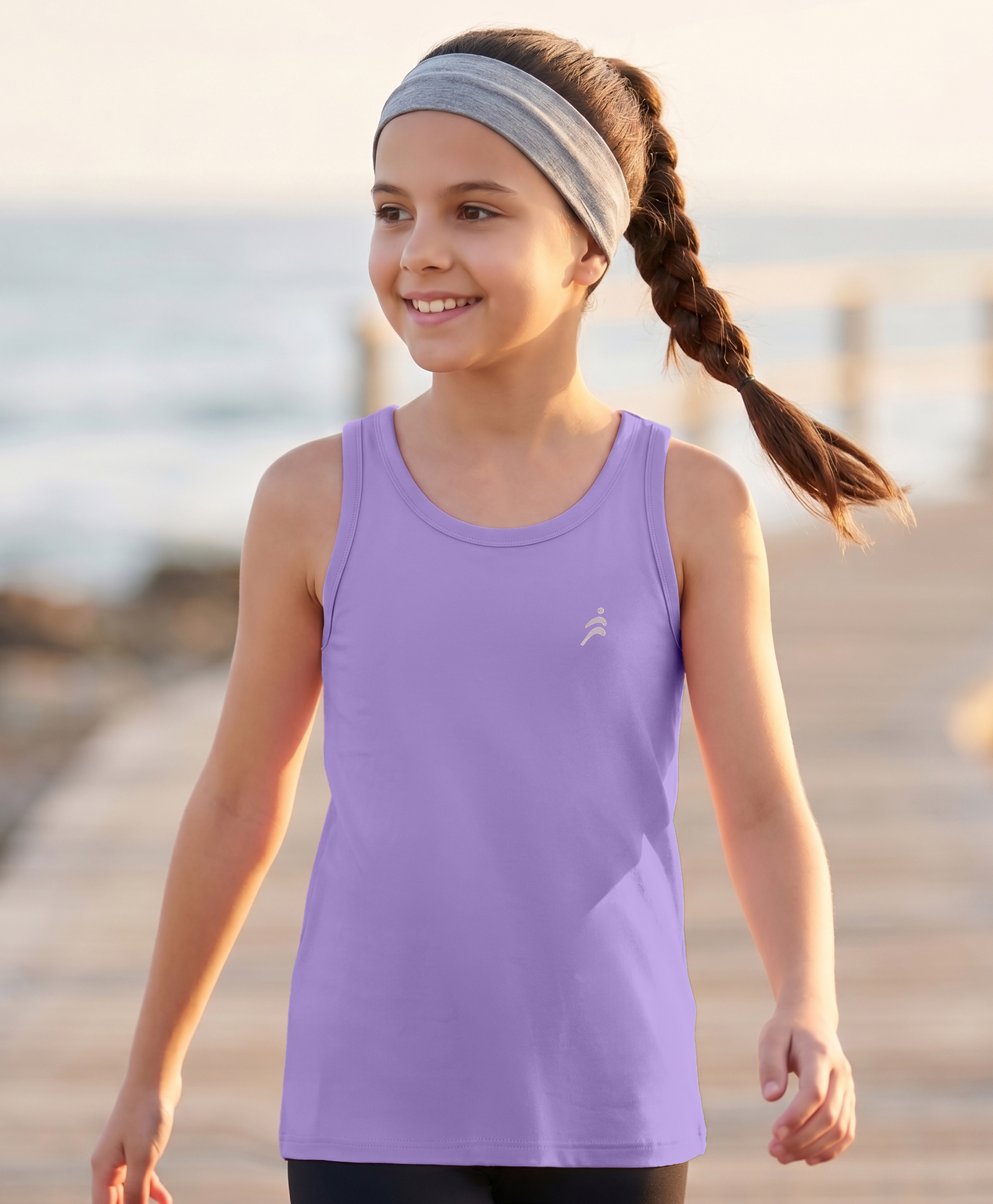 Pine Active Knit Sleeveless 4-Way Stretch Super-Soft Performance Solid T-Shirt - Lavender-picture-32