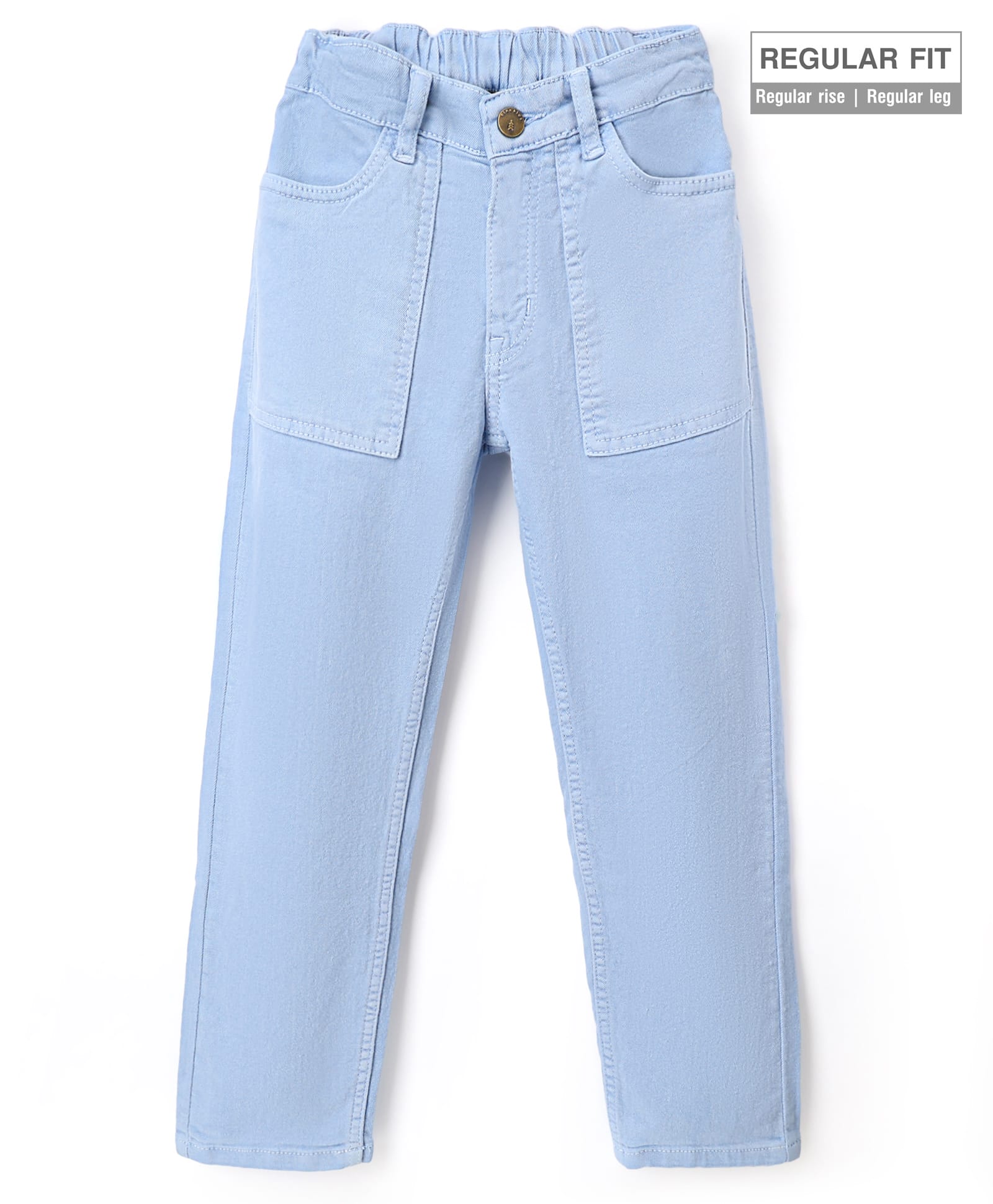 Pine Kids Denim Woven Full Length Solid Color Jeans - Sky Blue-picture-15