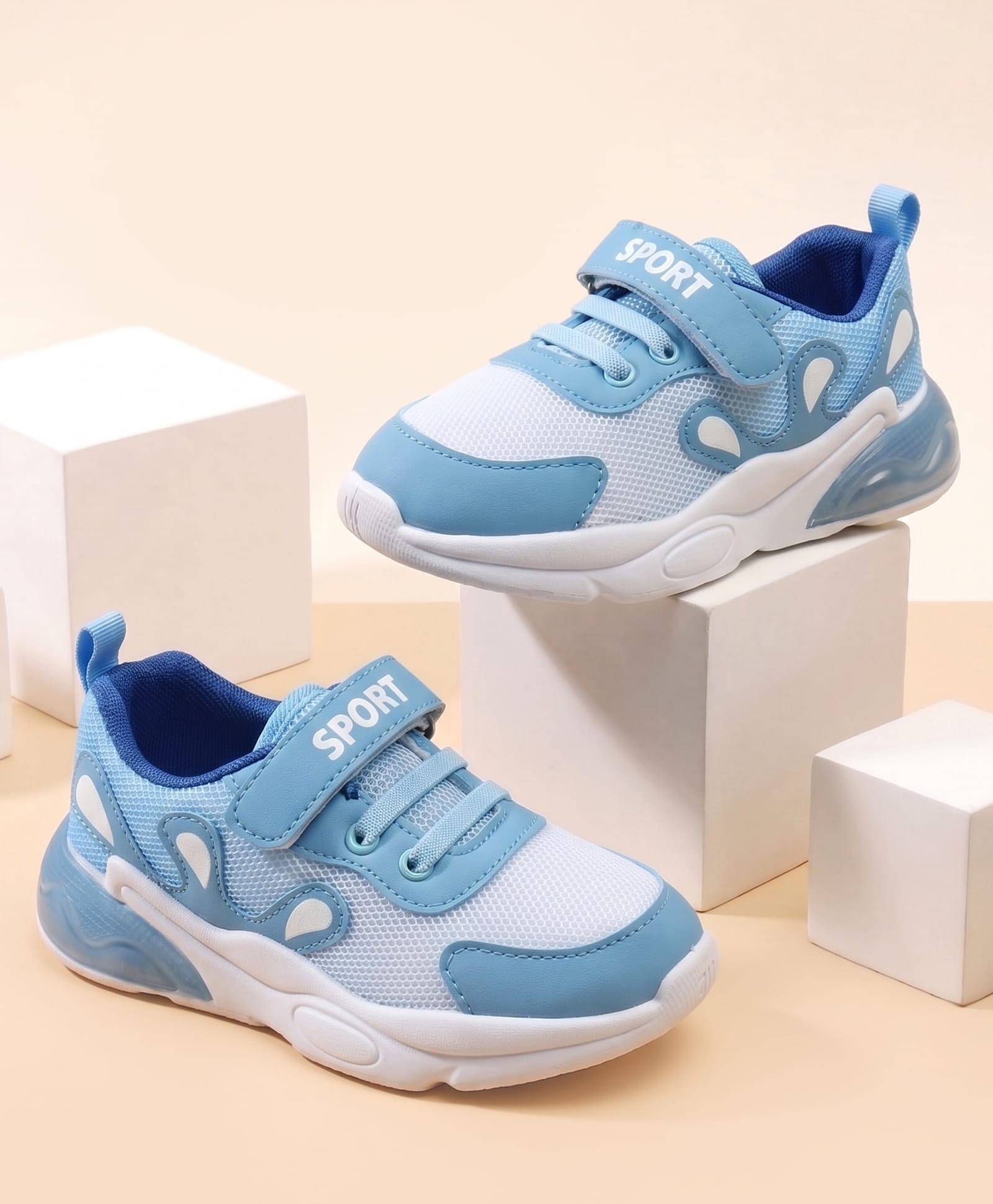 Cute Walk by Babyhug Velcro Closure Text Printed Sneakers - Light Blue-image-42