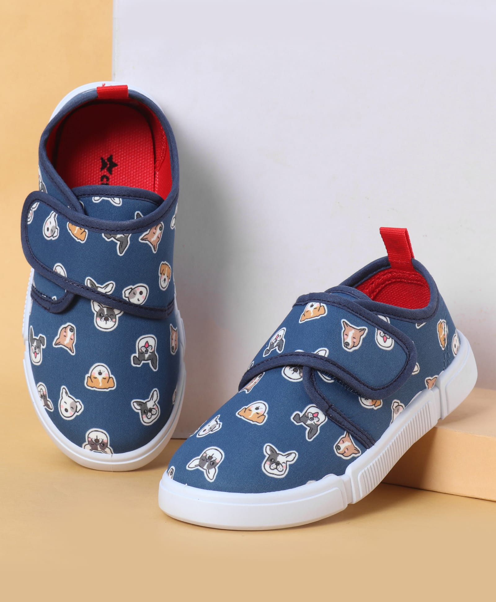 Cute Walk by Babyhug Velcro Closure Casual Shoes with Dog Print - Navy Blue-image-47