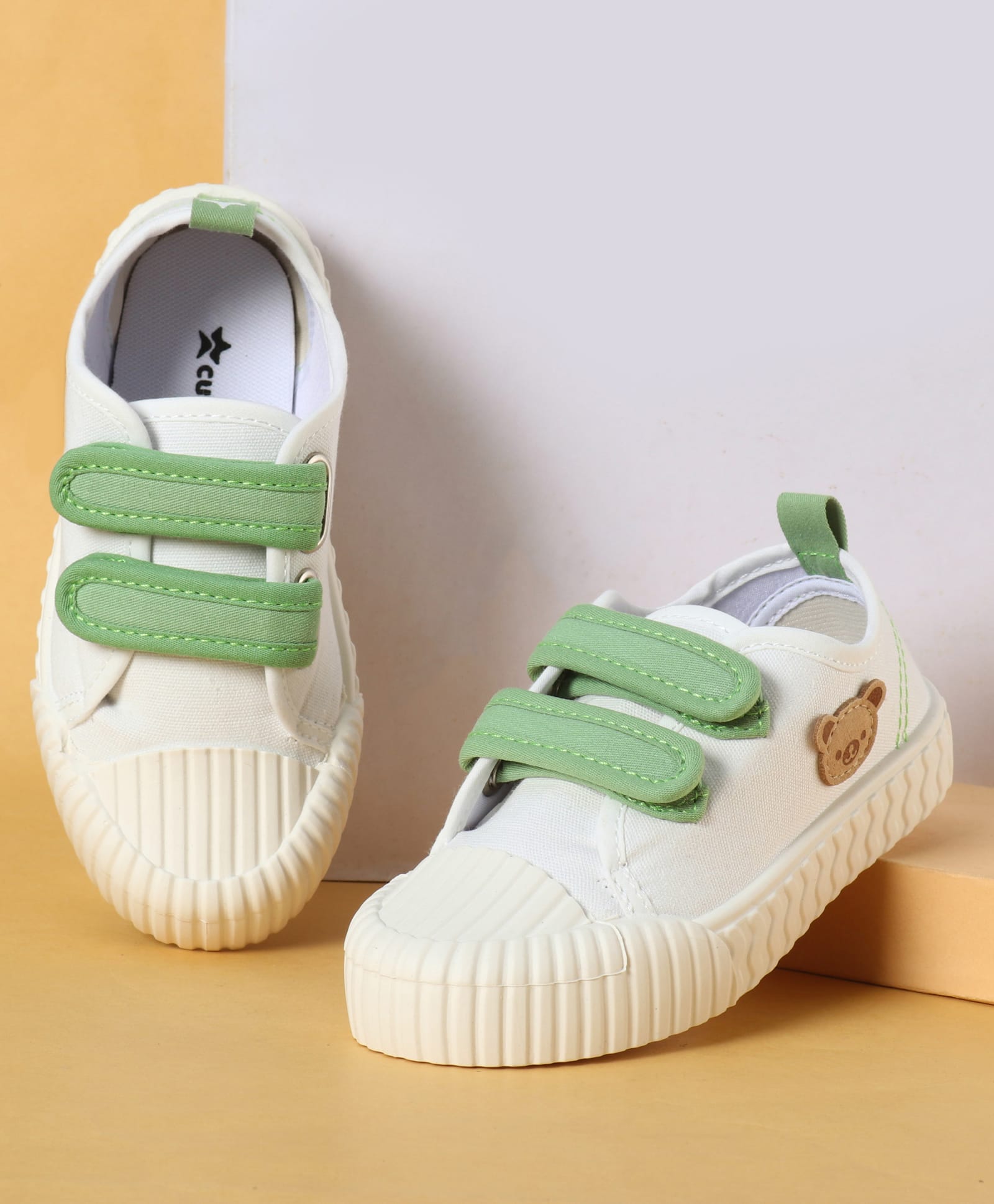 Cute Walk by Babyhug Velcro Closure Casual Shoes with Teddy Applique - Green-image-21