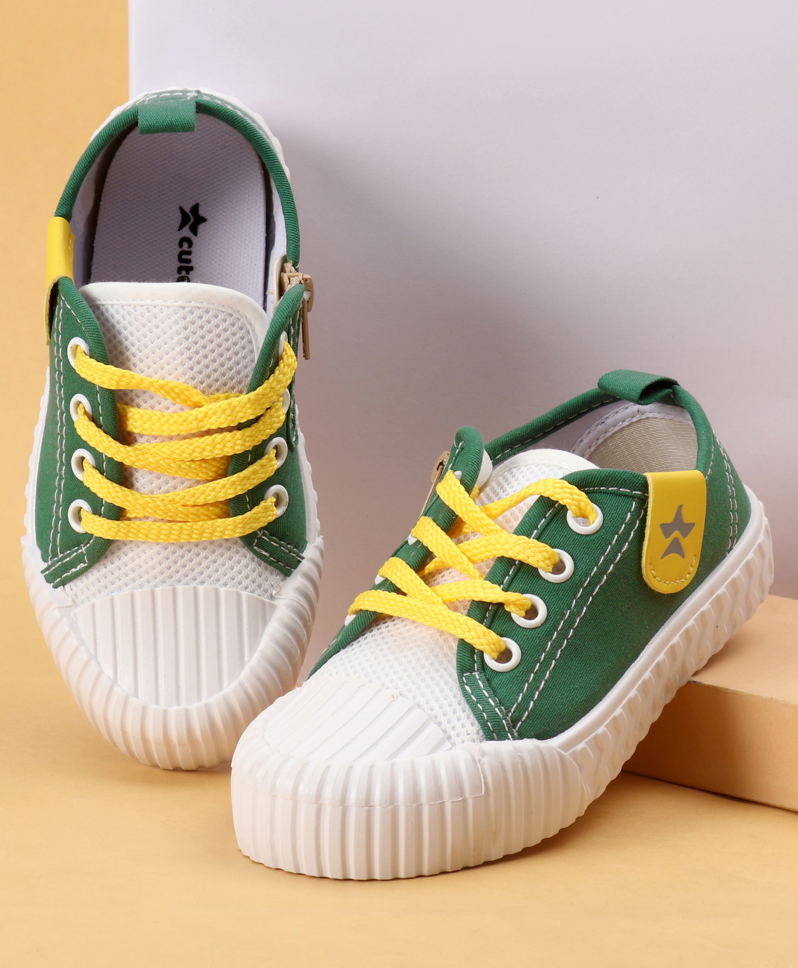 Cute Walk by Babyhug Lace Up Solid Casual Shoes - Dark Green-picture-19