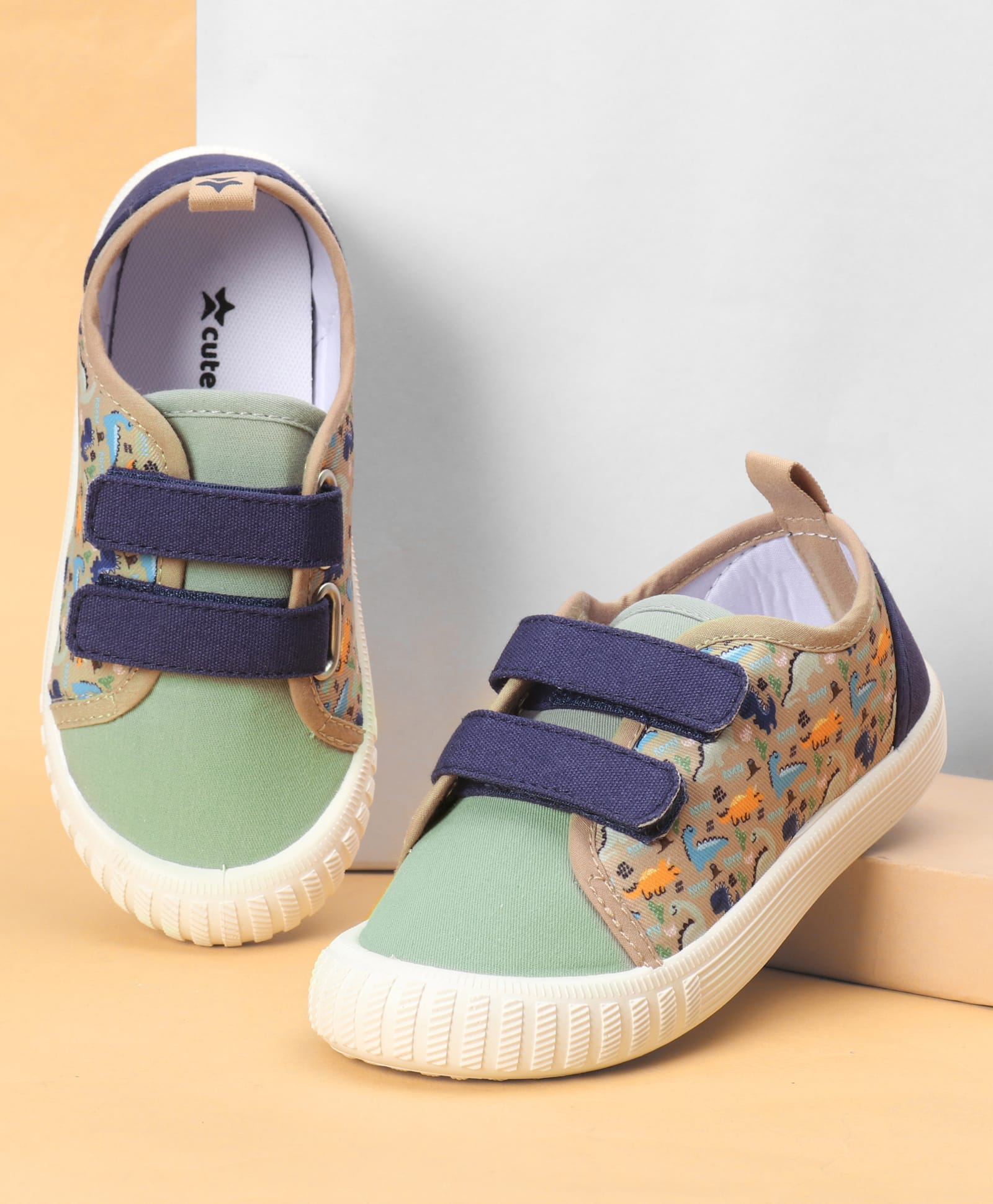 Cute Walk by Babyhug Velcro Closure Dino Printed Casual Shoes - Navy Blue-image-5