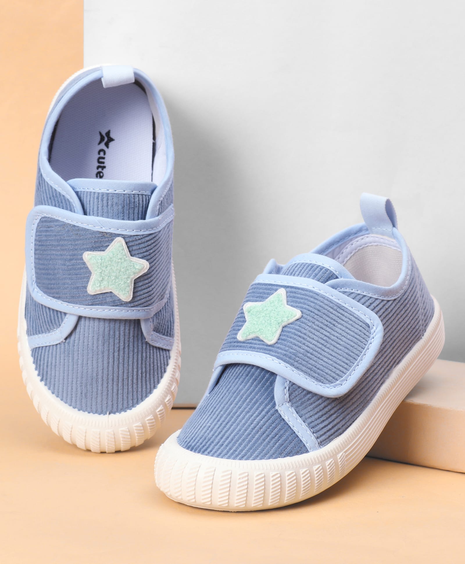 Cute Walk by Babyhug Velcro Closure Casual Shoes With Star Applique - Light Blue-picture-22