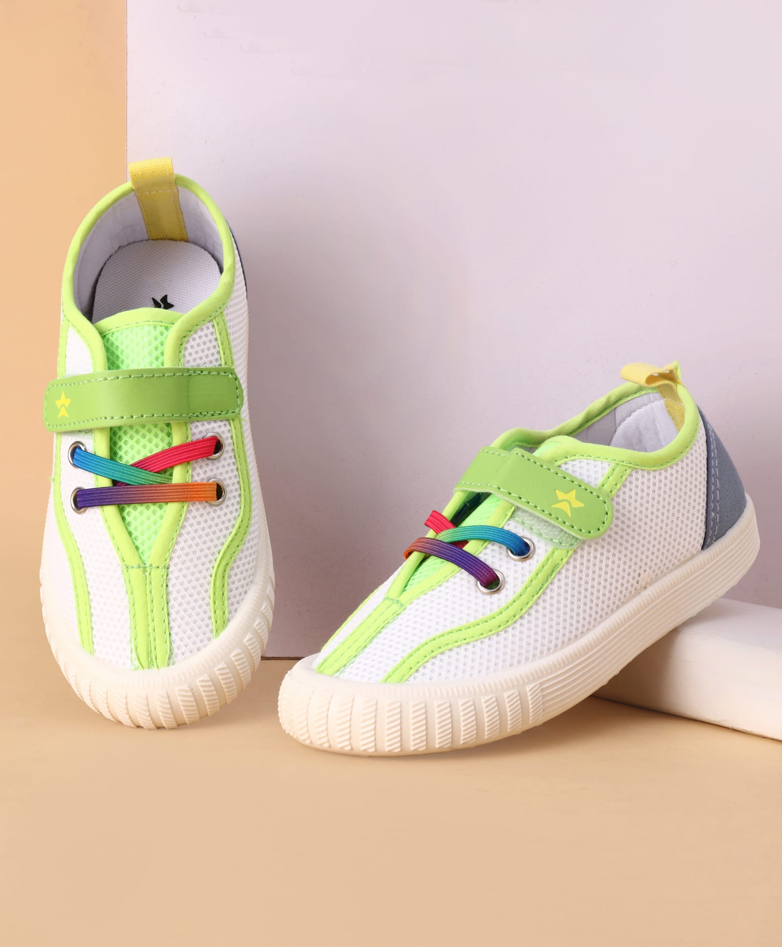 Cute Walk by Babyhug Velcro Closure Casual Shoes With Star Print - Green-picture-28
