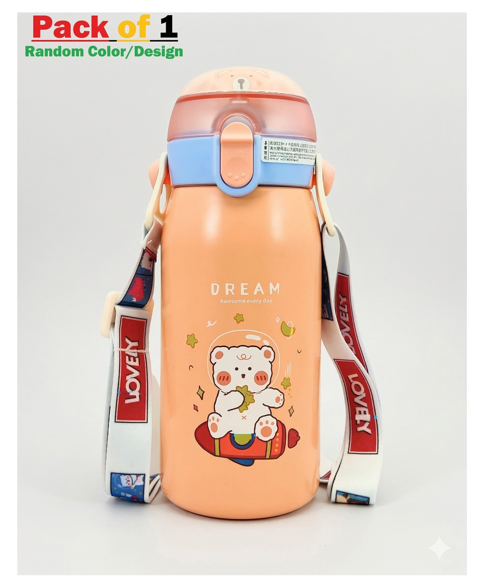ADKD Kids Stainless Steel Insulated Water Bottle 530ml with Strap & Lock Lid | Leakproof Hot & Cold Thermos Bottle for School Boys & Girls Cartoon Design.(Pack of 1,Random Color)-image-22