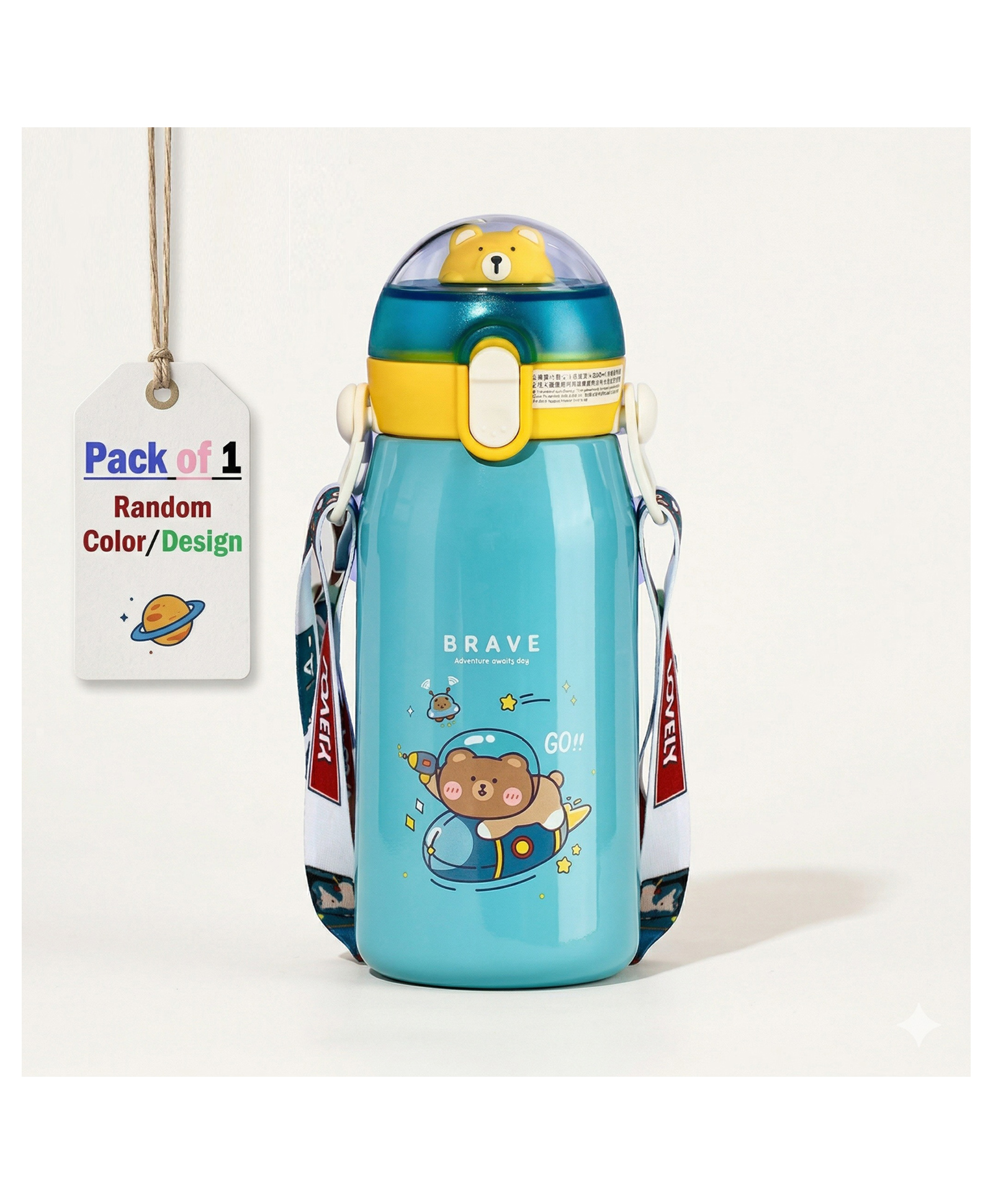 ADKD Kids Stainless Steel Insulated Water Bottle 530ml with Strap & Lock Lid | Leakproof Hot & Cold Thermos Bottle for School Boys & Girls Cartoon Design.(Pack of 1,Random Color)-picture-11
