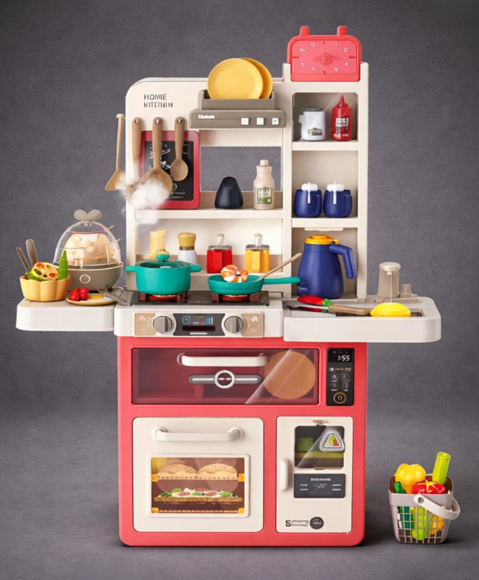 Lumo Brilliant Toys Kids Pretend Play Kitchen Set with Realistic Light & Sound, 63+ Pieces Cooking Toy Set, Educational Kitchen Toy for Boys & Girls Age 3+ Color May Vary-picture-16