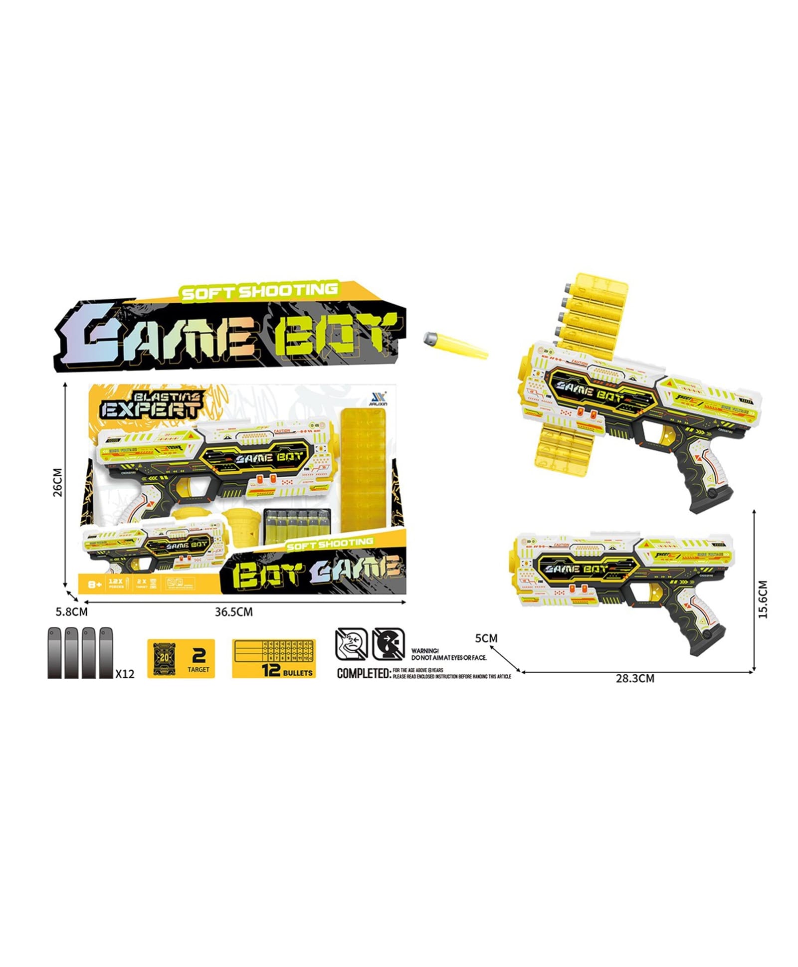 Lumo Brilliant Toys Soft Bullet Toy Gun for Kids, Manual Foam Dart Blaster With 12 Soft Bullets & Magazine Clip, Safe Shooting Toy Gun for Boys & Girls - Color May Vary-image-21