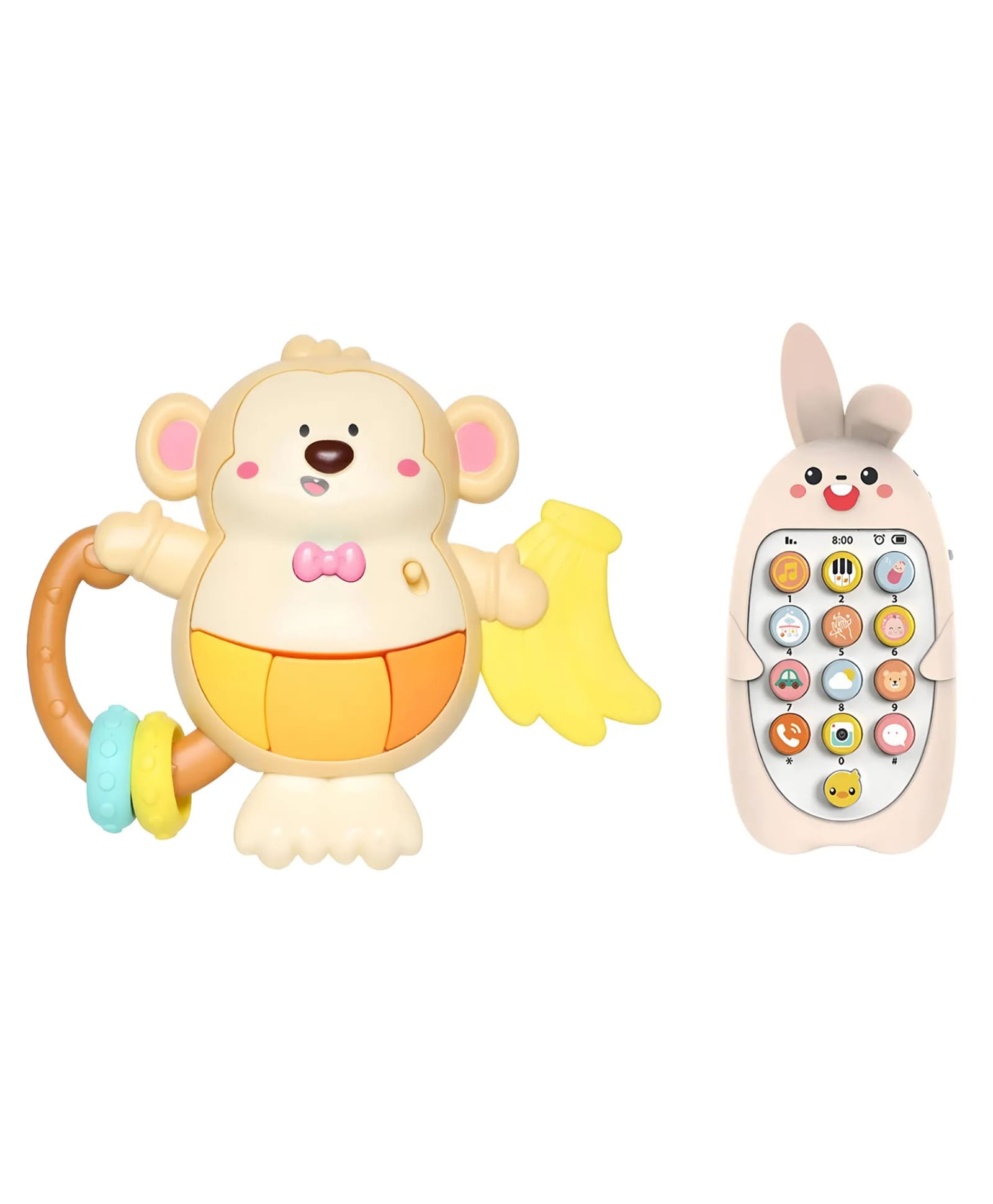 Lumo Brilliant Toys Baby Musical Monkey Toy With Lights & Song, Educational Learning Toy for Toddler, Alphabet & Nursery Rhymes, Sensory Rattle Rings, Hand Training Development Toy - Multicolor-image-35