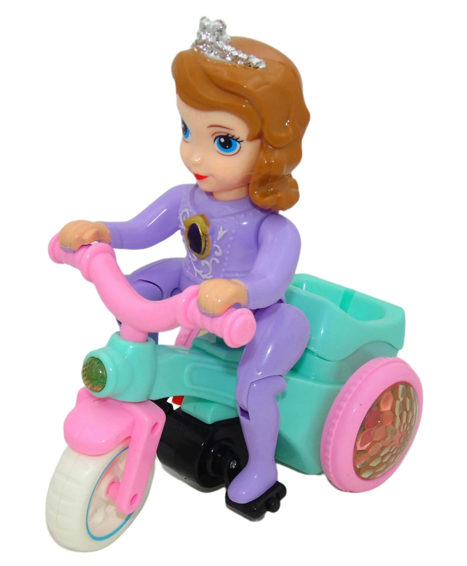 Lumo Brilliant Toys Kids Girls Princess Tricycle Toy with 3D Lights & Music, Bump & Go Action, 360° Rotation, Battery Operated Tricycle-picture-31