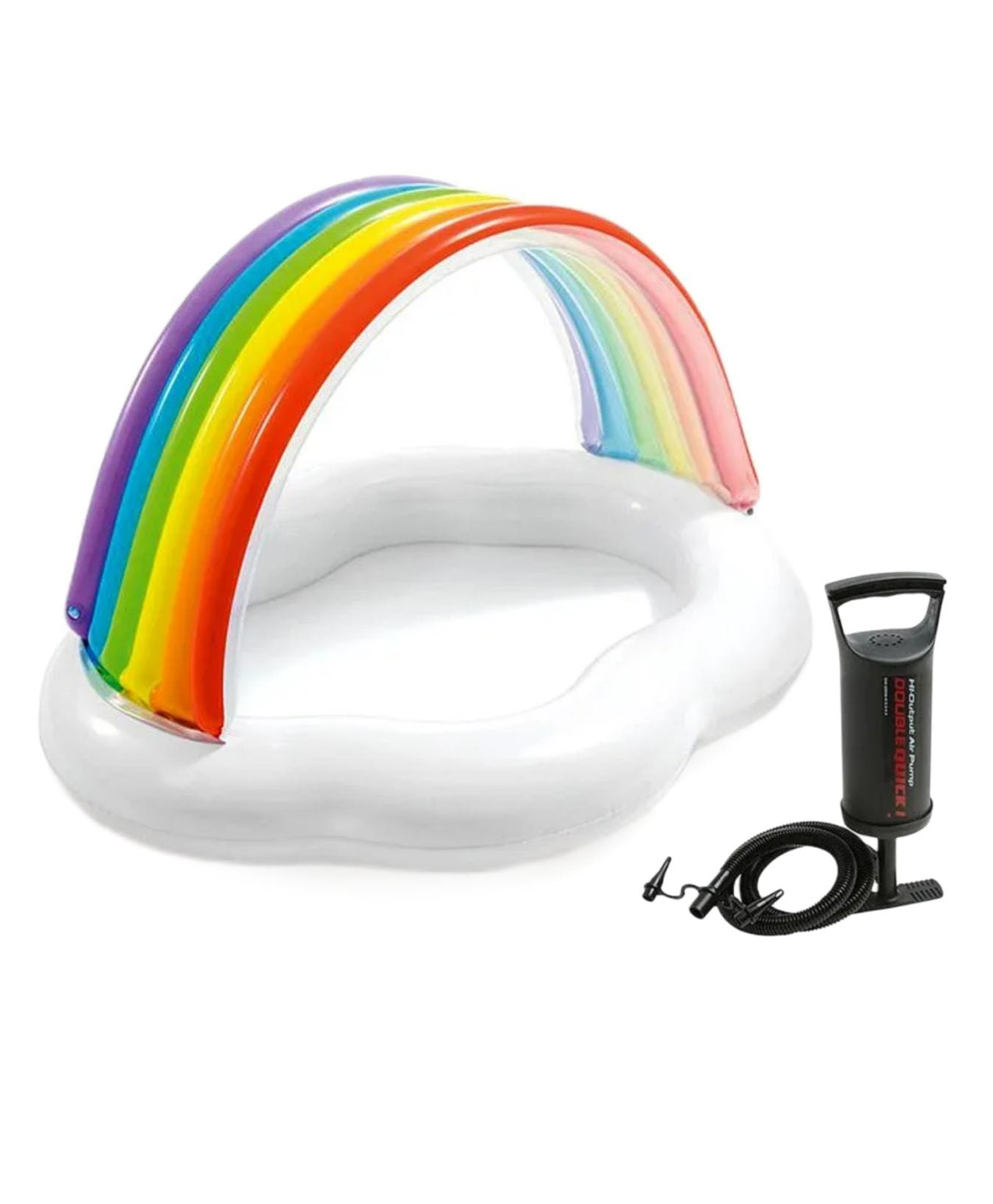 Intex Combo Rainbow Cloud Inflatable Baby Pool + Intex Double Quick Hand Pump Multicolor-picture-12