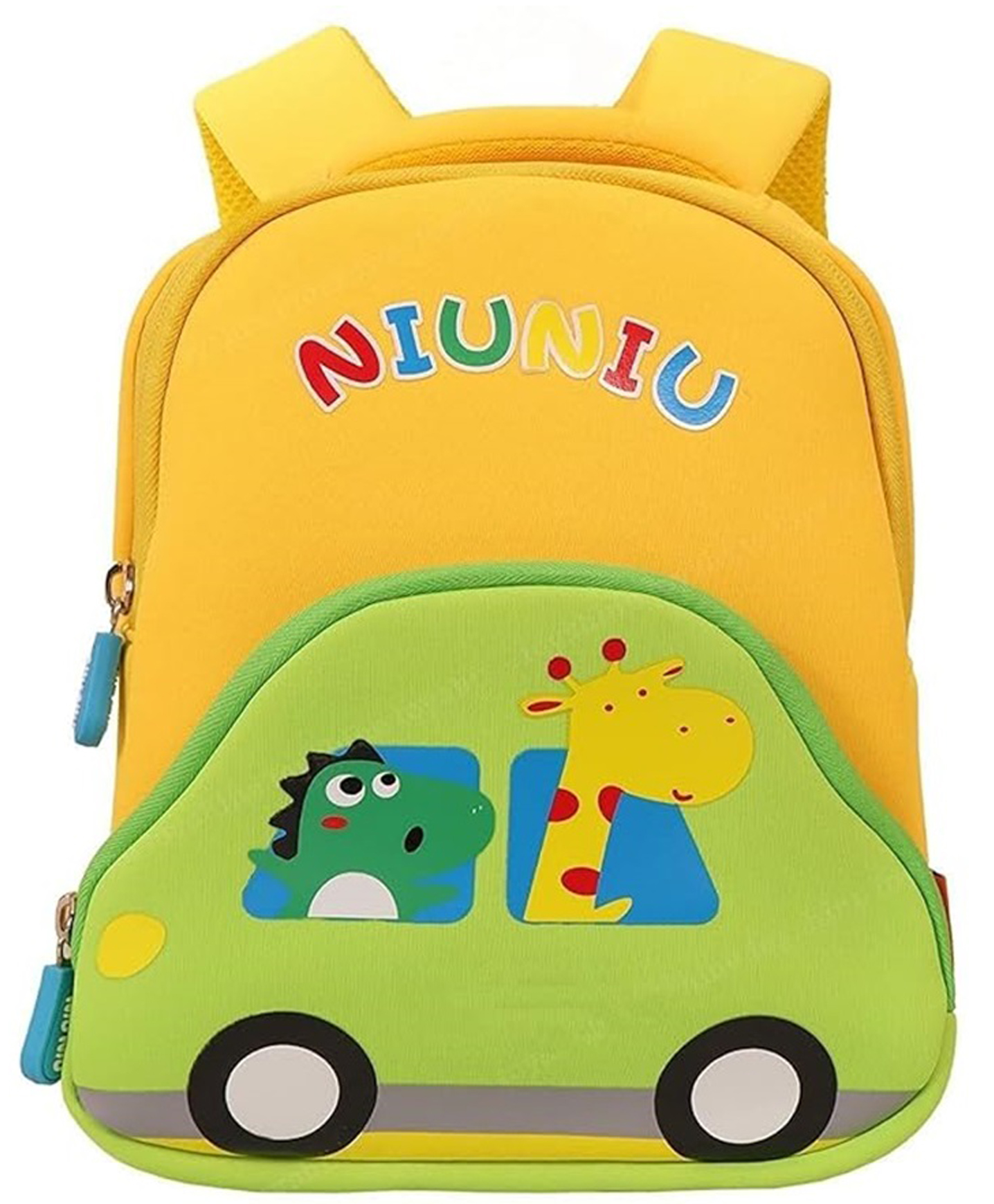 Azhari 12 Inches Funny Car Backpack Picnic Bag for Baby,Boys,Girls/Lightweight Travel School Mini Backpack for Kids -Yellow-image-23