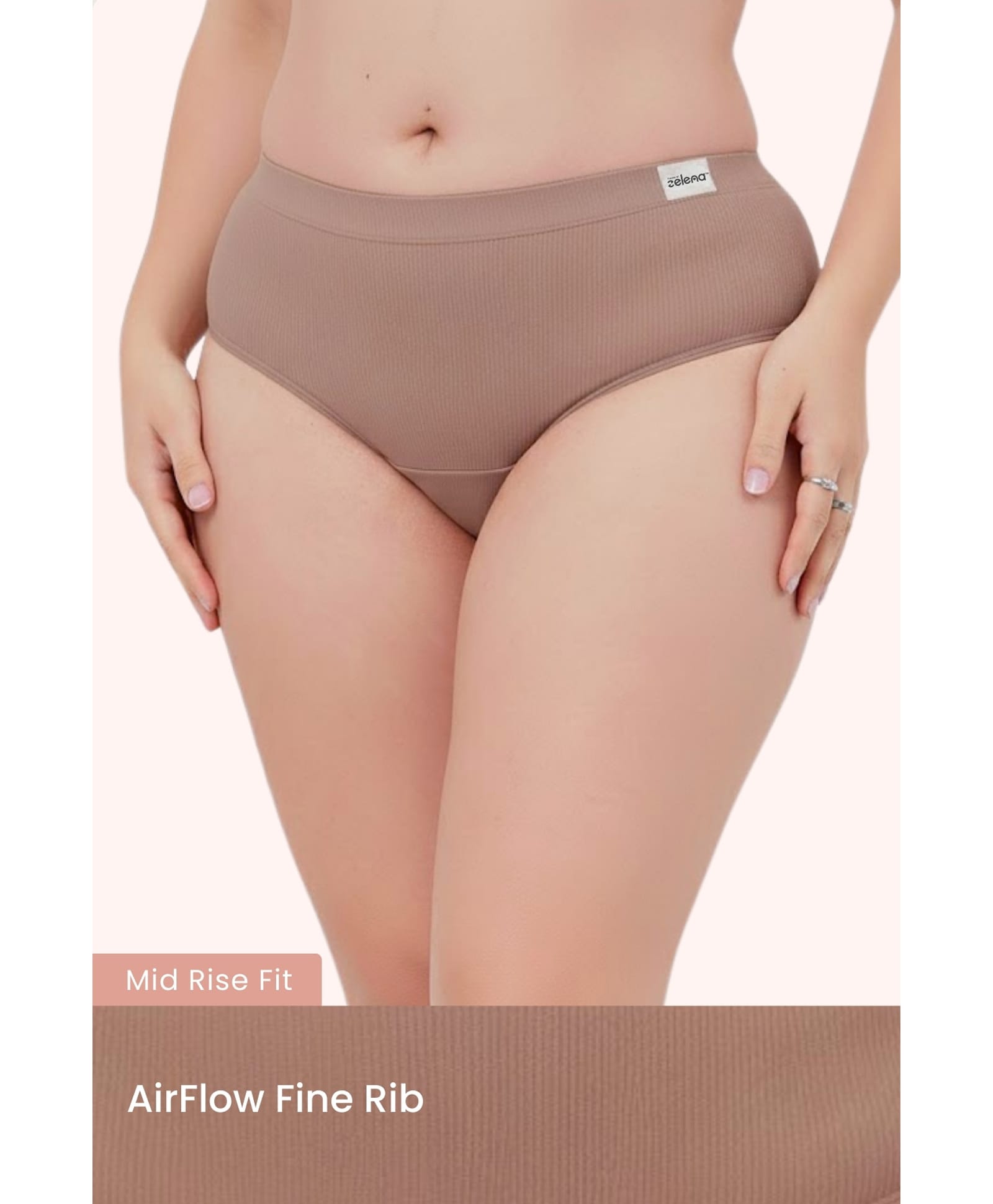 Zelena 95% Cotton 5% Elastane Knit Full Hip Coverage Solid Maternity Panty - Skin-image-47